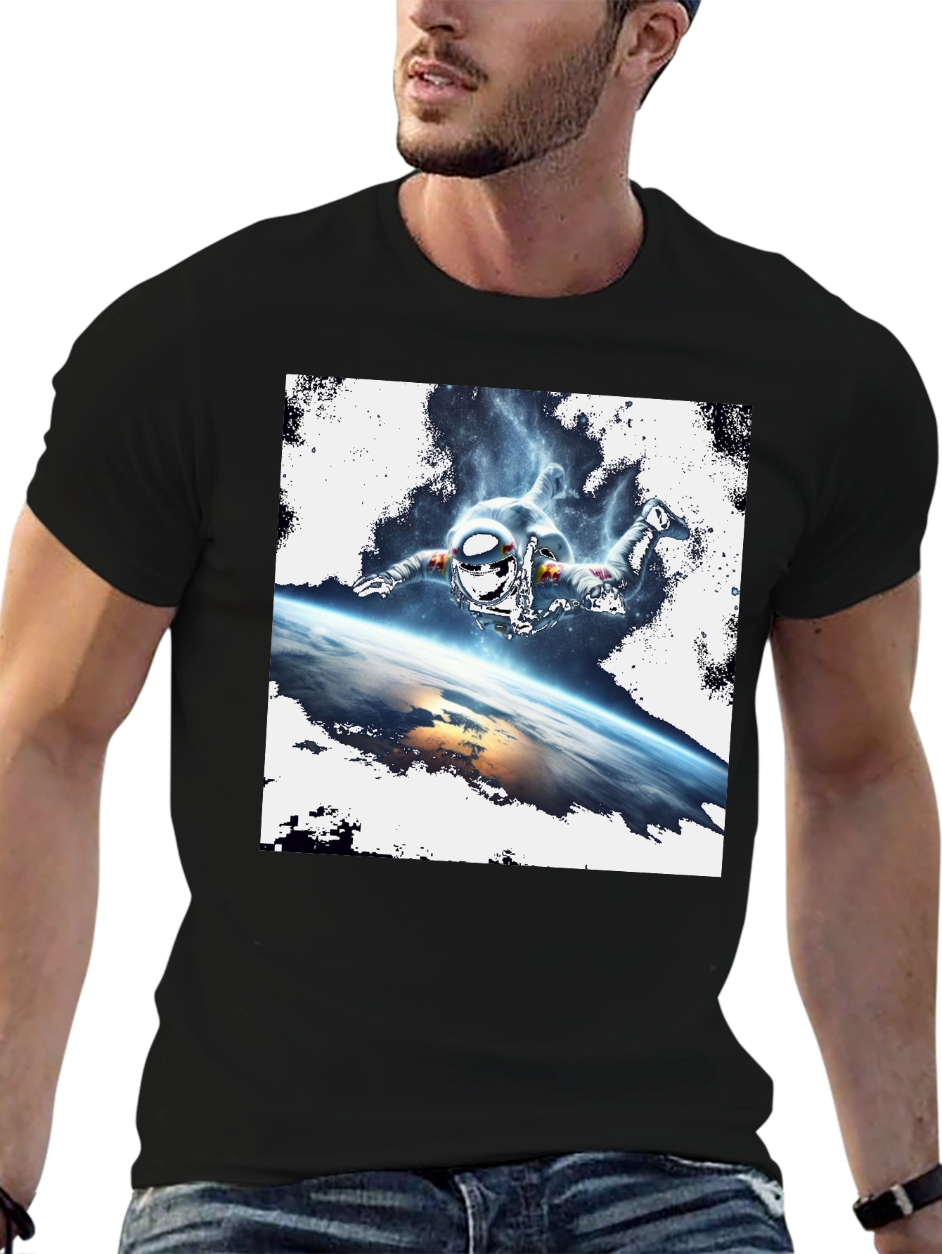 Space Jumper Graphic Tee - Black Cotton T-Shirt