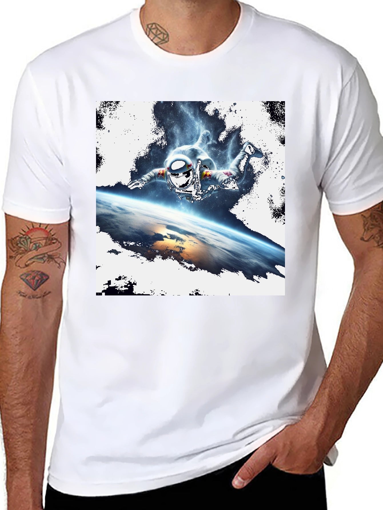 Space Jumper Graphic Tee - Black Cotton T-Shirt
