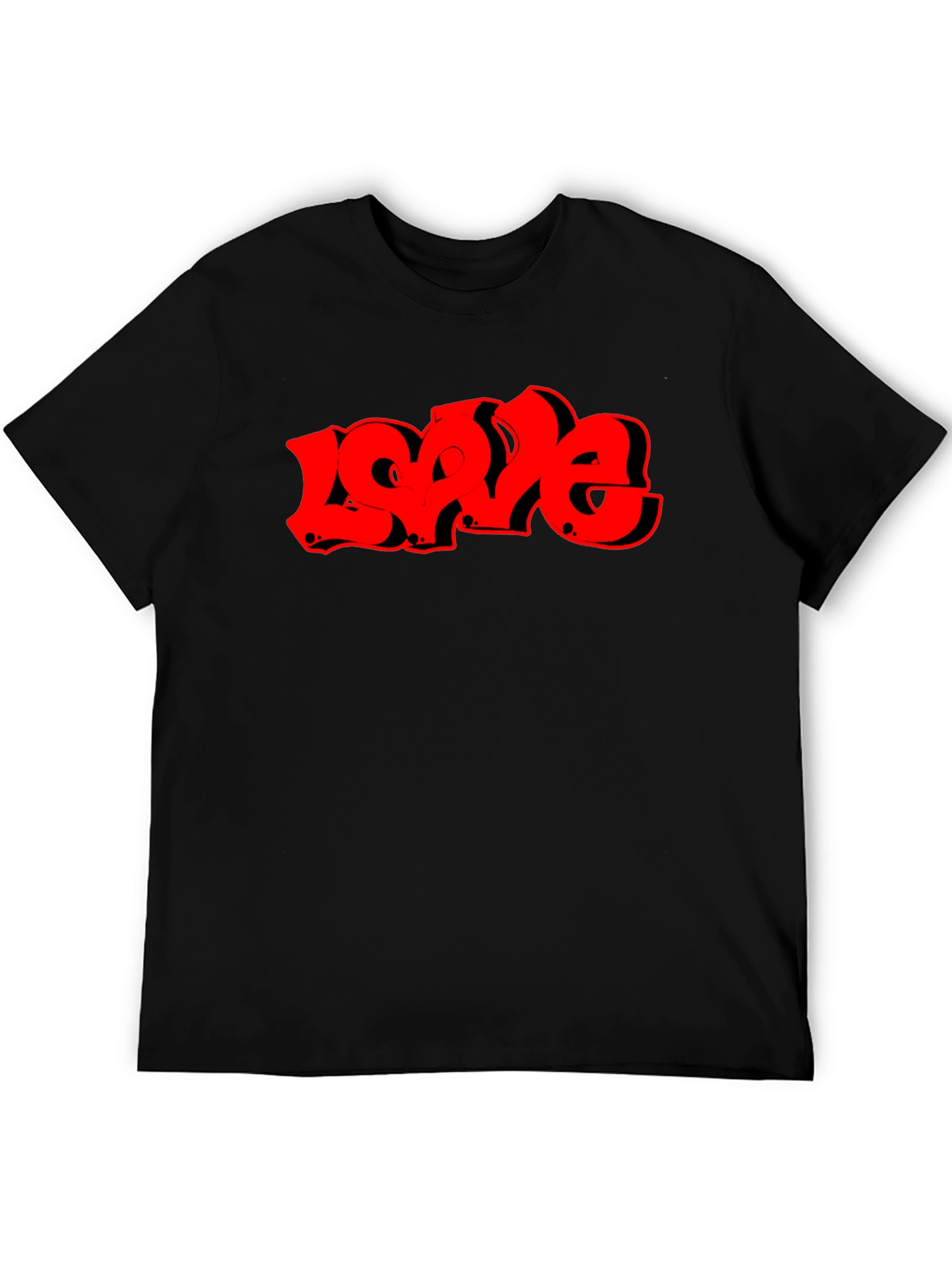 Love Graffiti Style Graphic T-Shirt - Black