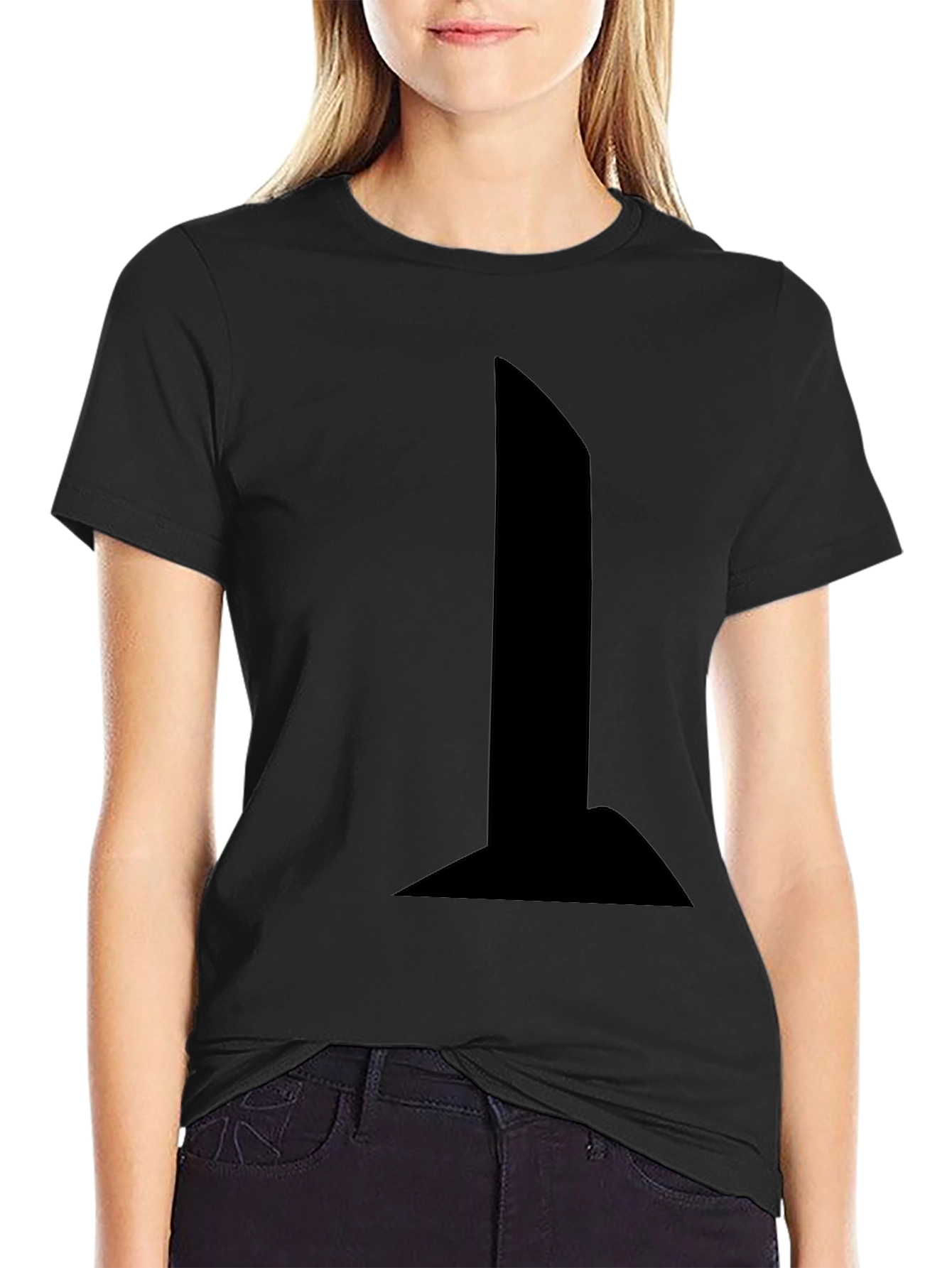 Modern Black T-Shirt with Bold Graphic Design