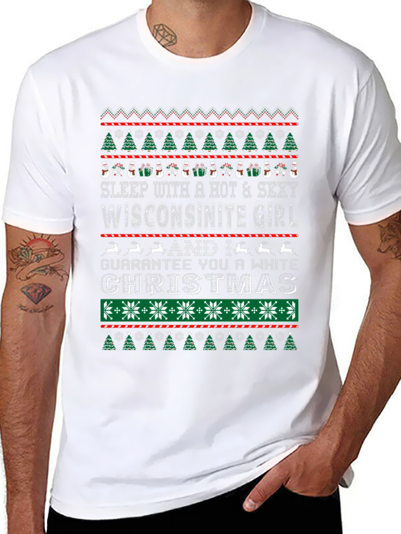 Funny Wisconsinite Girl Christmas T-Shirt