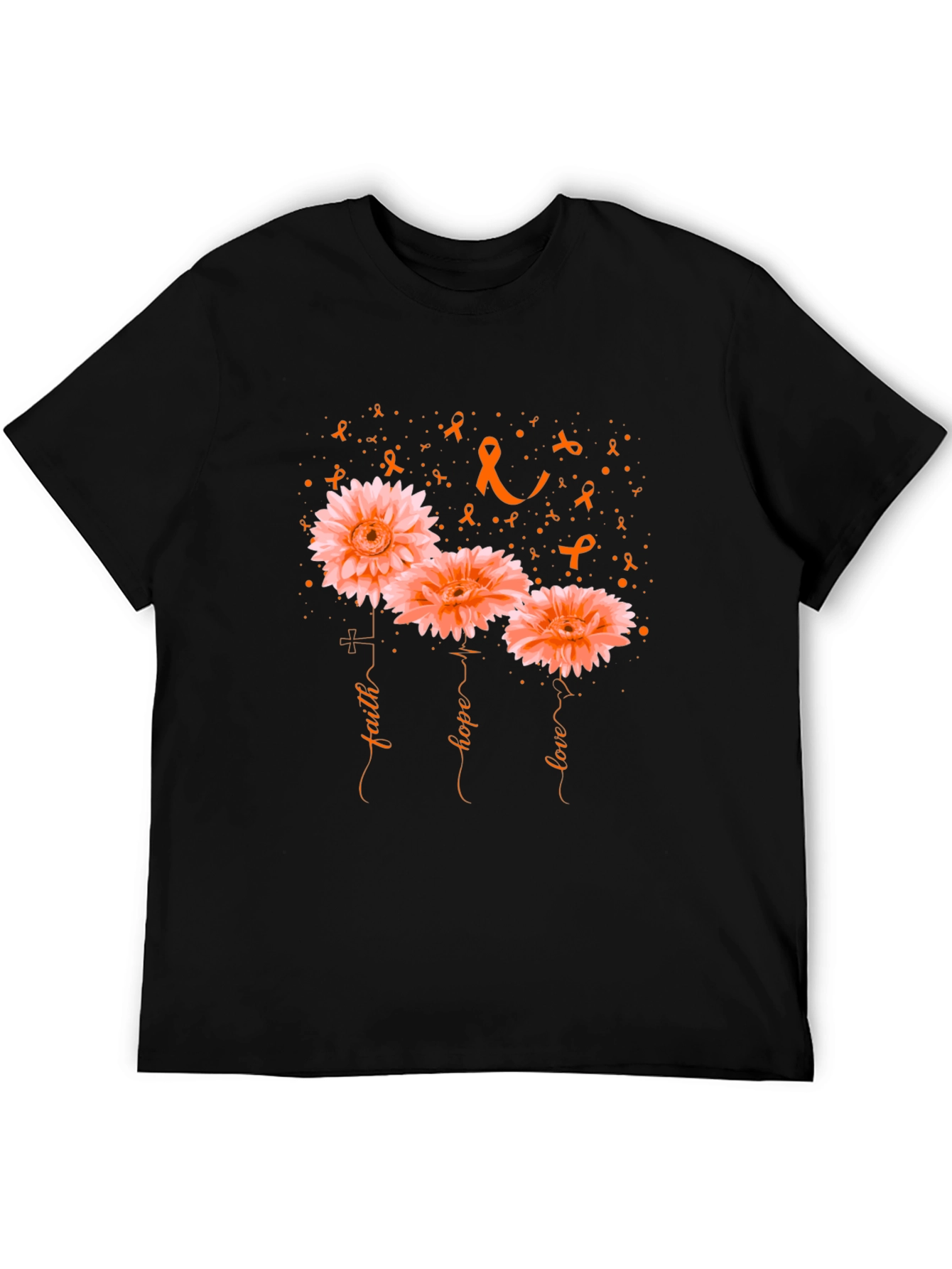 Faith Hope Love Flower Awareness Graphic T-Shirt