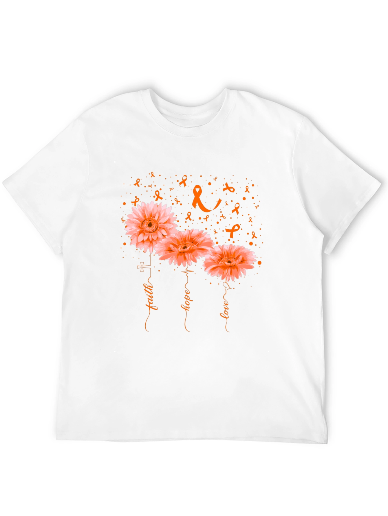 Faith Hope Love Flower Awareness Graphic T-Shirt