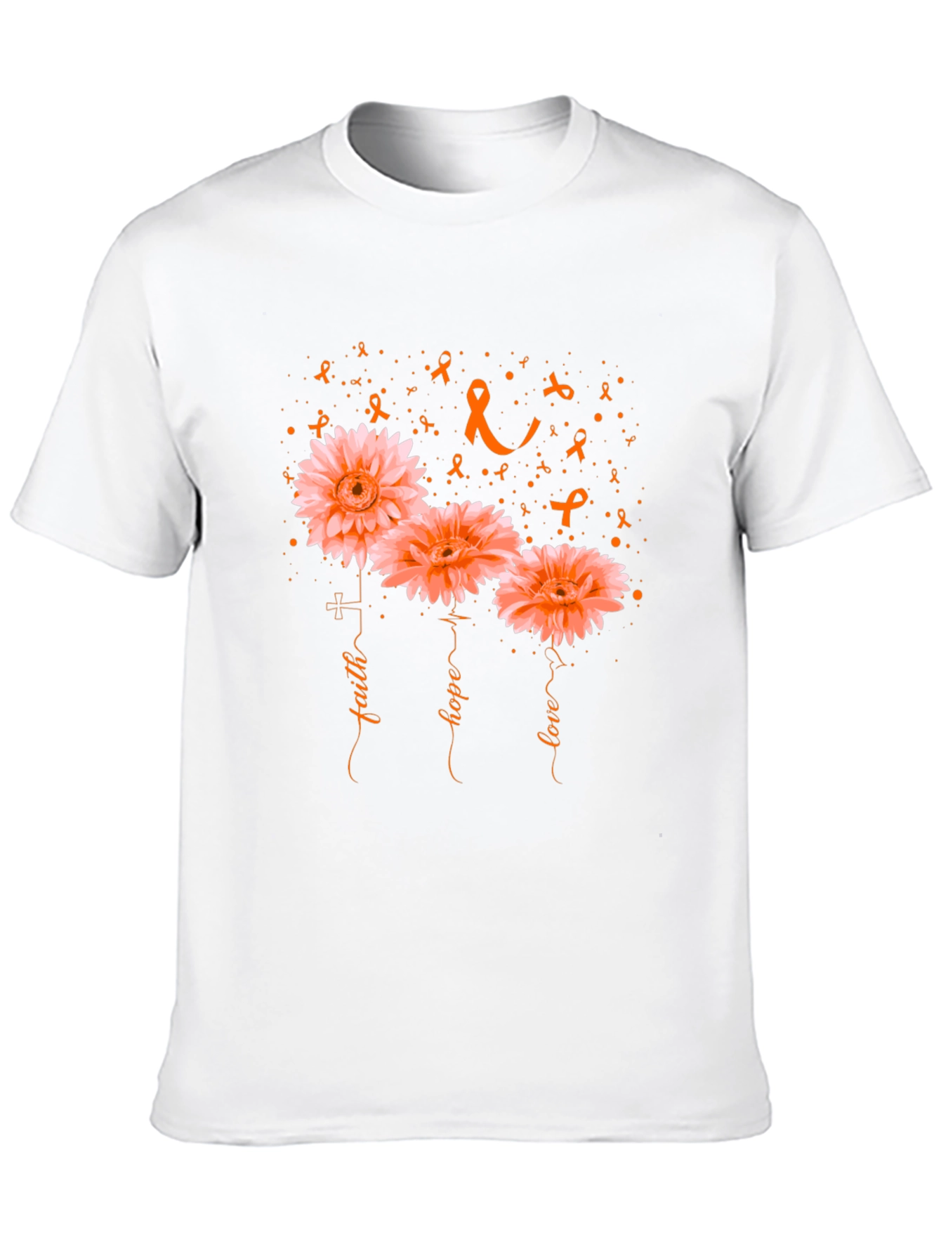 Faith Hope Love Flower Awareness Graphic T-Shirt