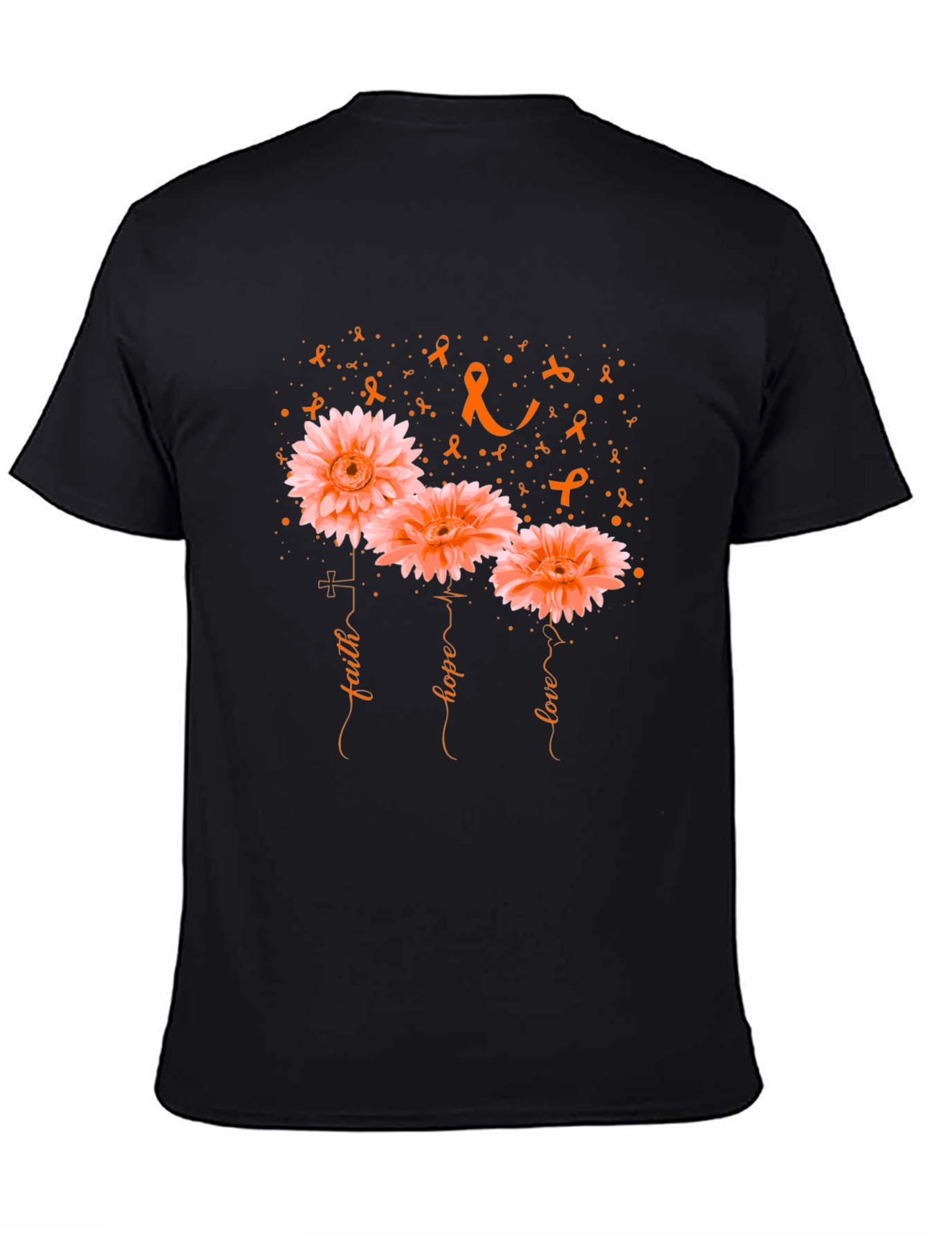 Faith Hope Love Flower Awareness Graphic T-Shirt