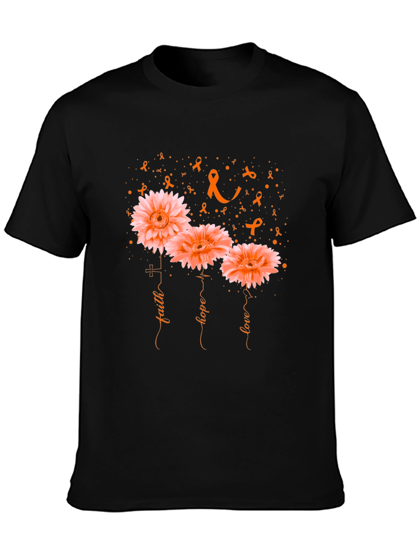 Faith Hope Love Flower Awareness Graphic T-Shirt