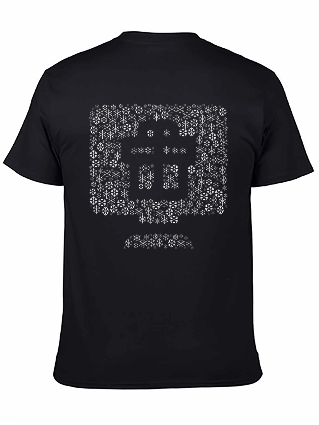Geometric Snowflake Bitcoin Graphic Tee - Black