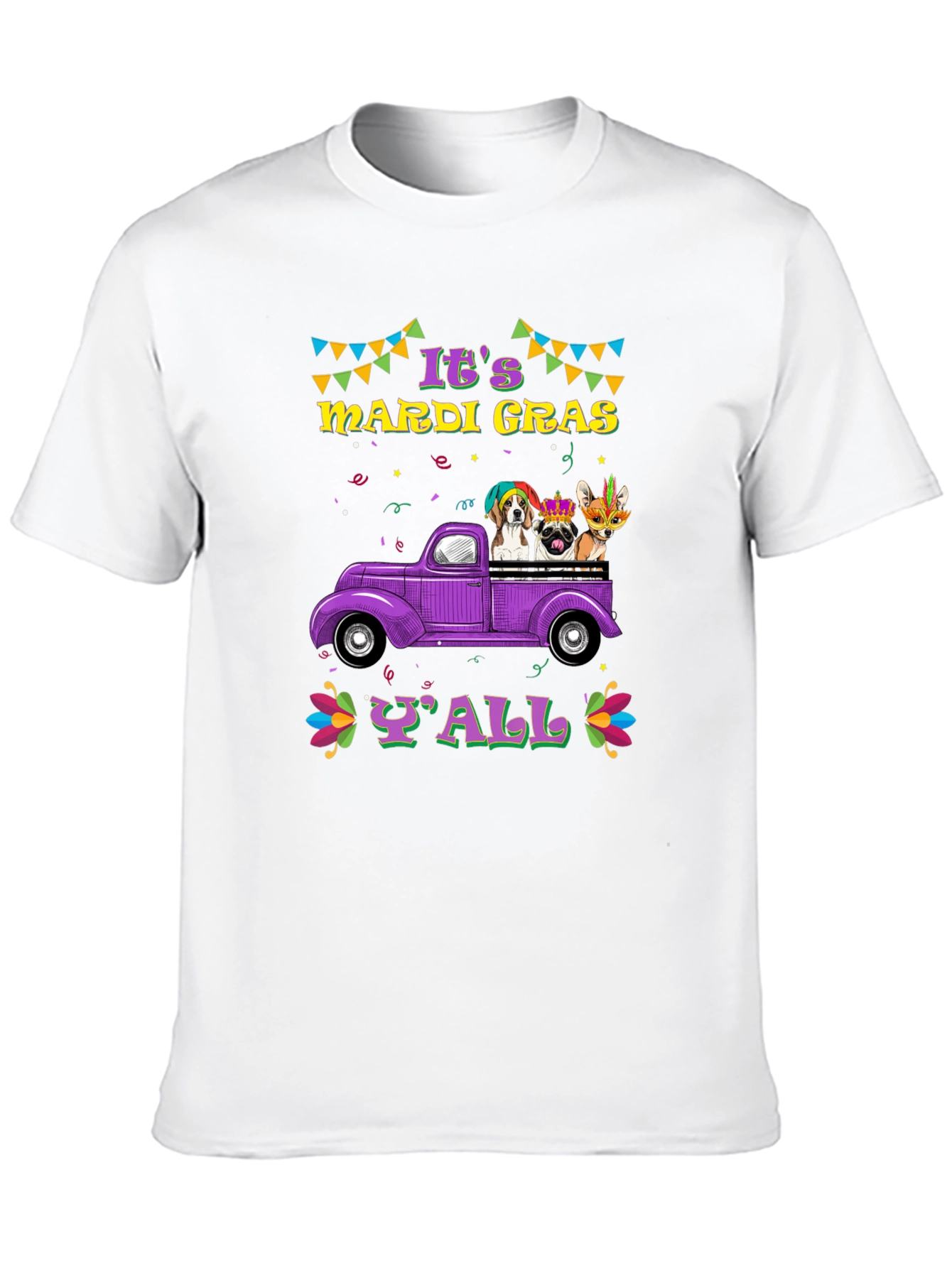 Mardi Gras Dogs Yall T-Shirt