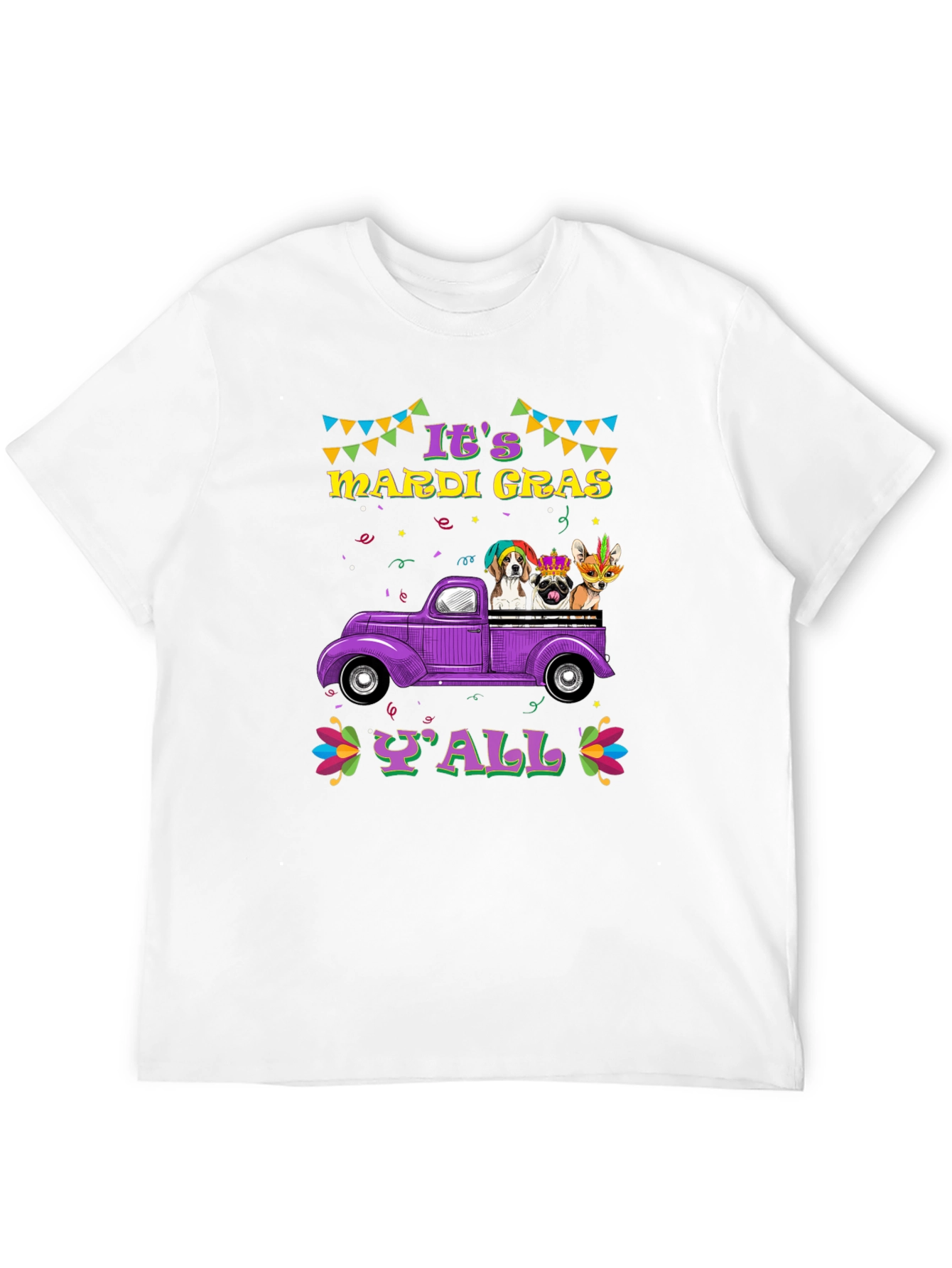 Mardi Gras Dogs Yall T-Shirt