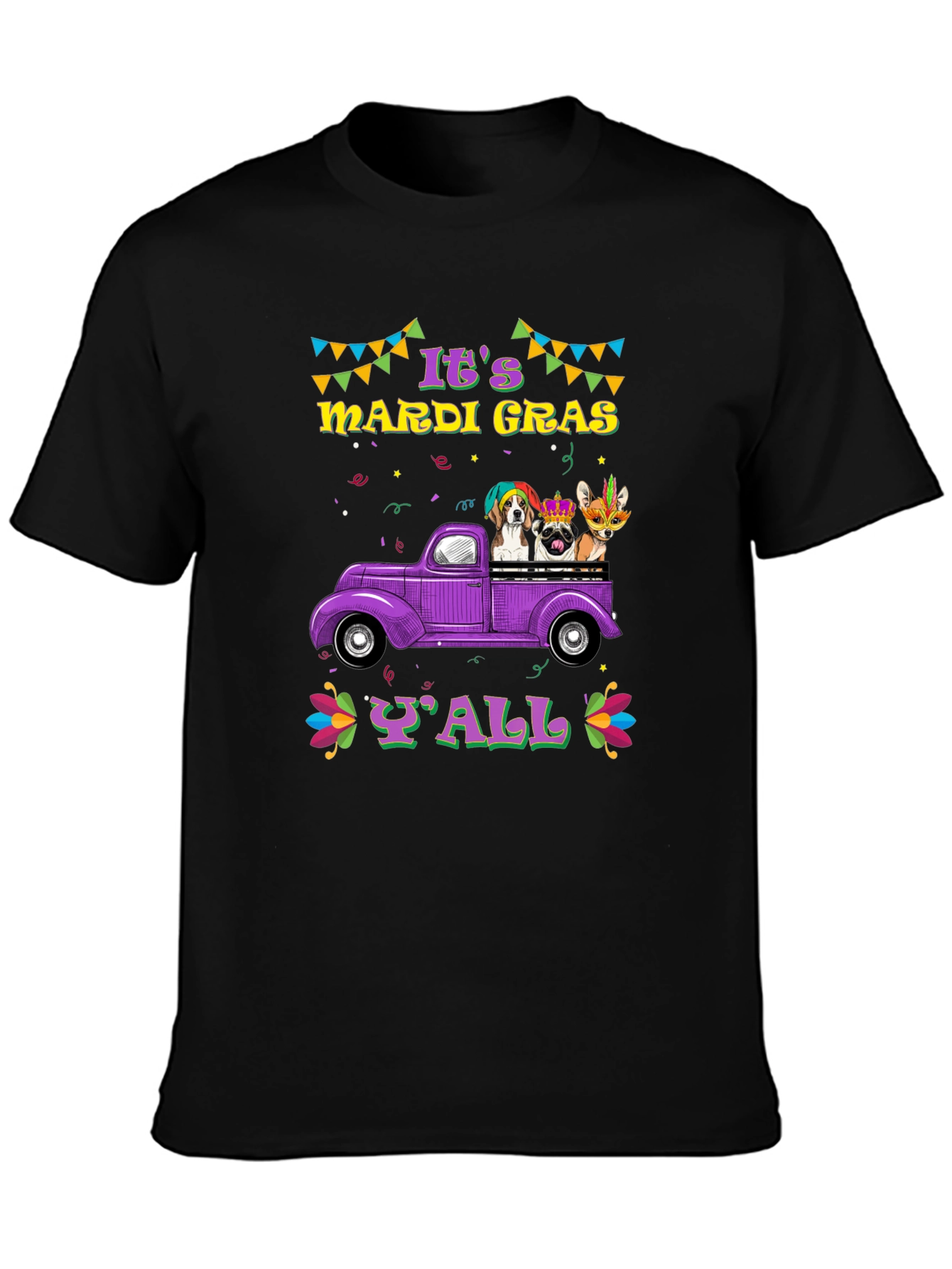 Mardi Gras Dogs Yall T-Shirt