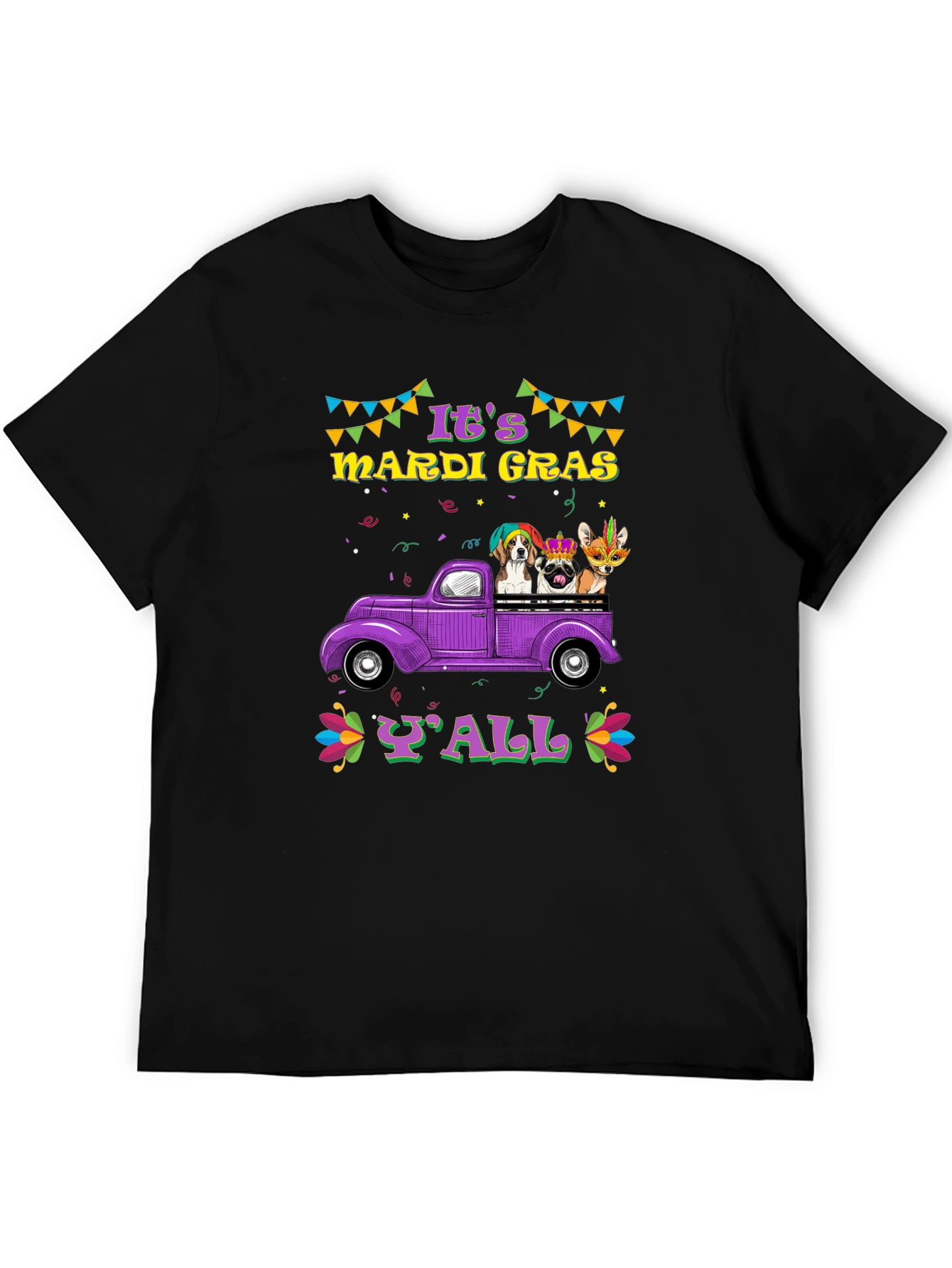 Mardi Gras Dogs Yall T-Shirt