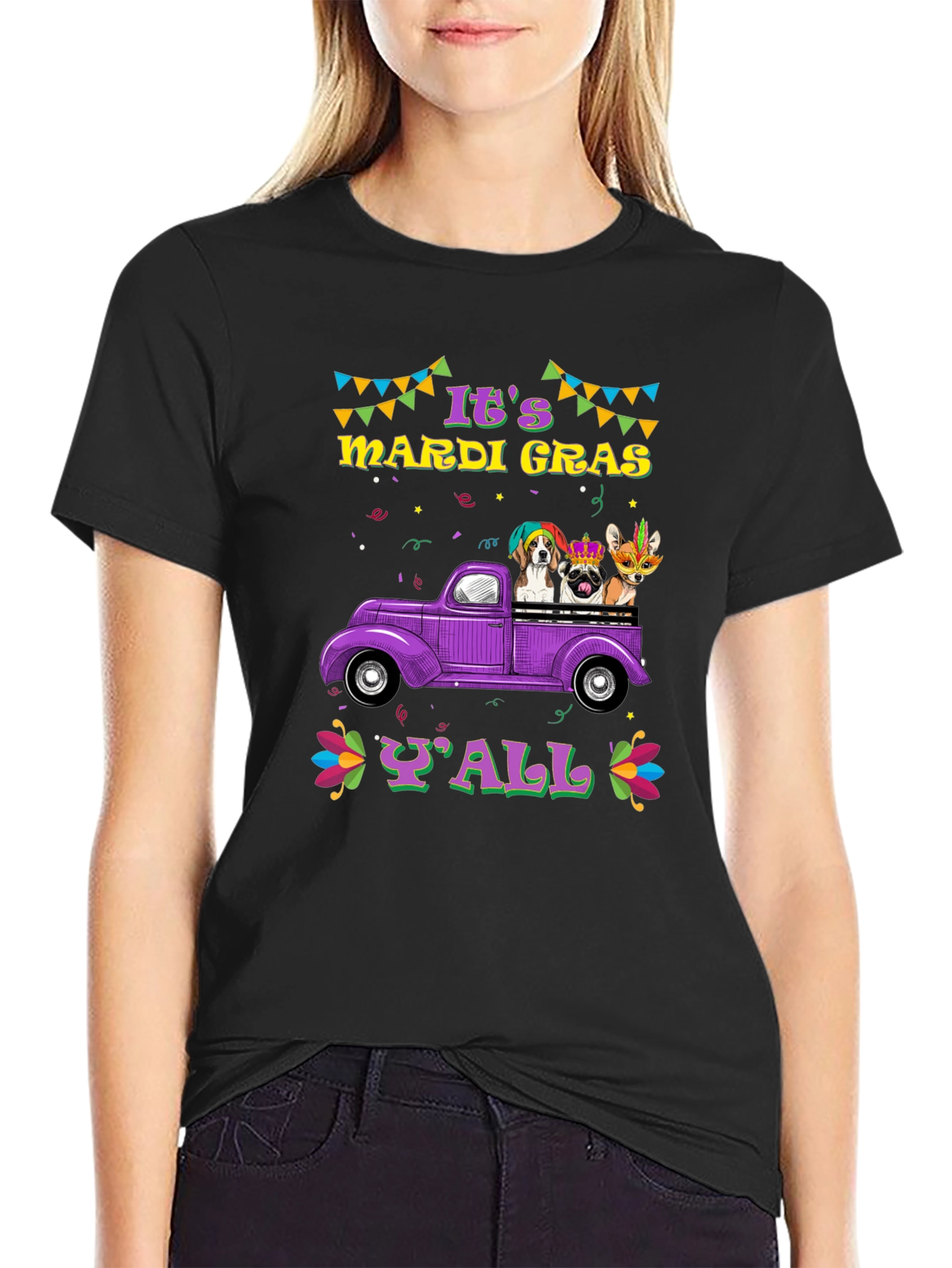 Mardi Gras Dogs Yall T-Shirt