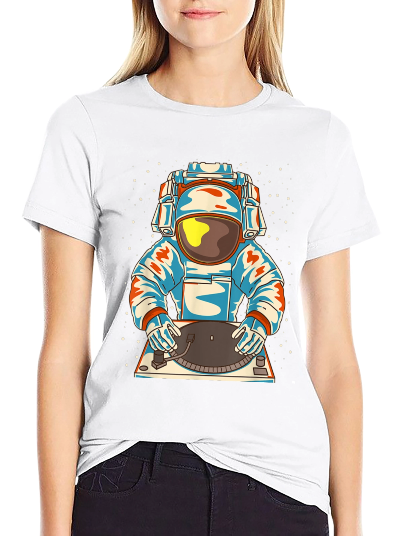 Astronaut DJ Graphic T-Shirt - Cool Space Music Tee