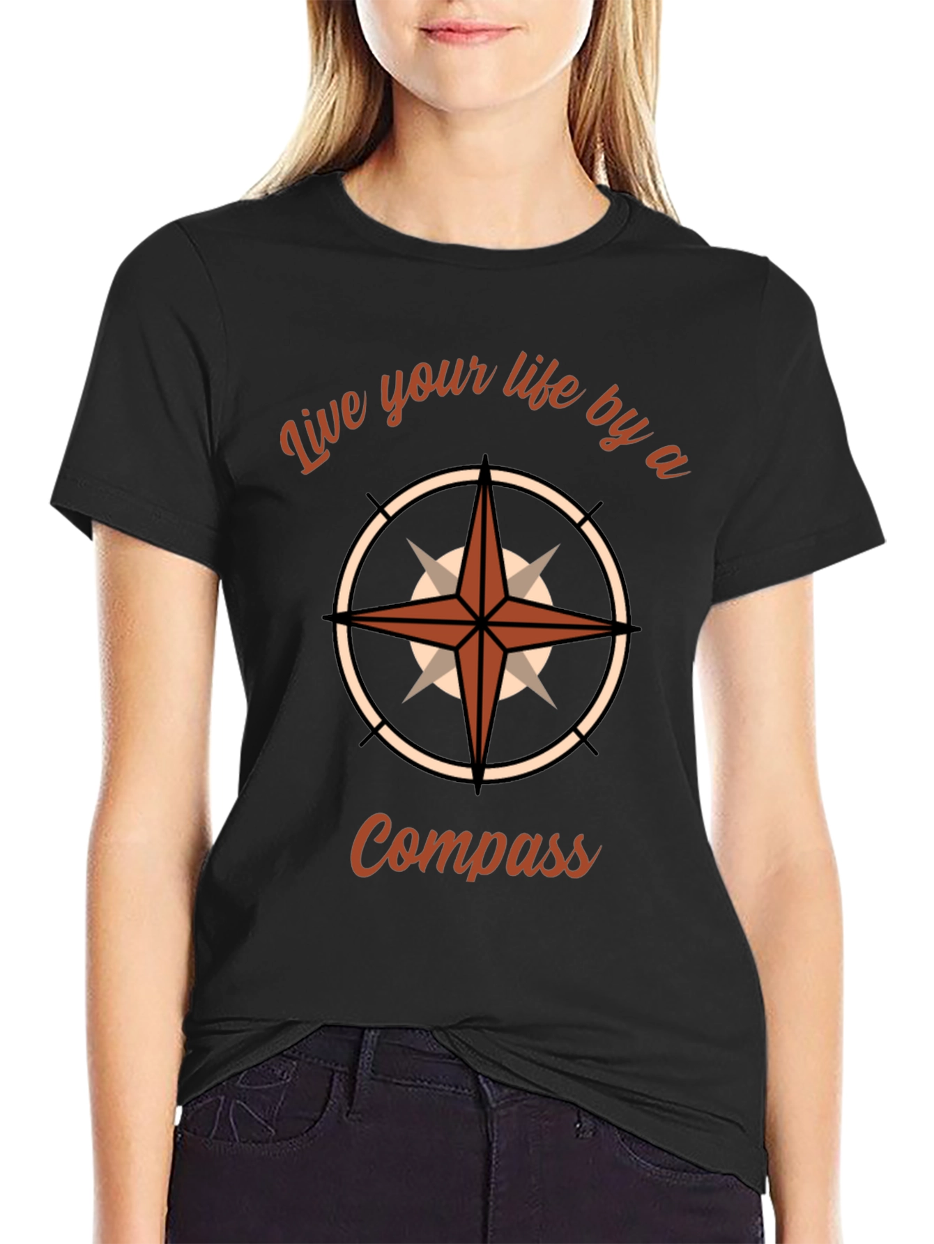 Compass Graphic T-Shirt - Live Your Life Design