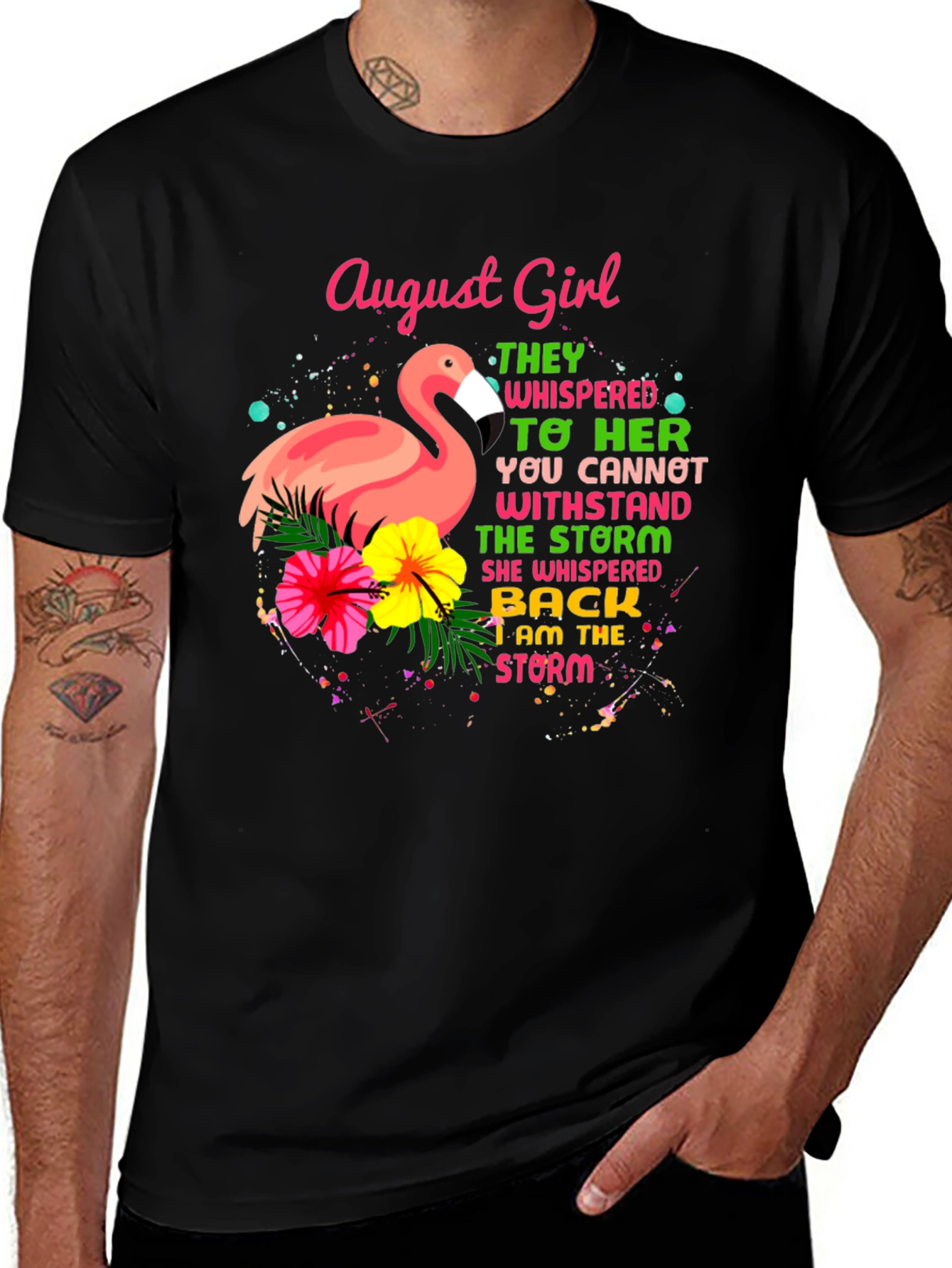 August Girl Flamingo Graphic T-Shirt