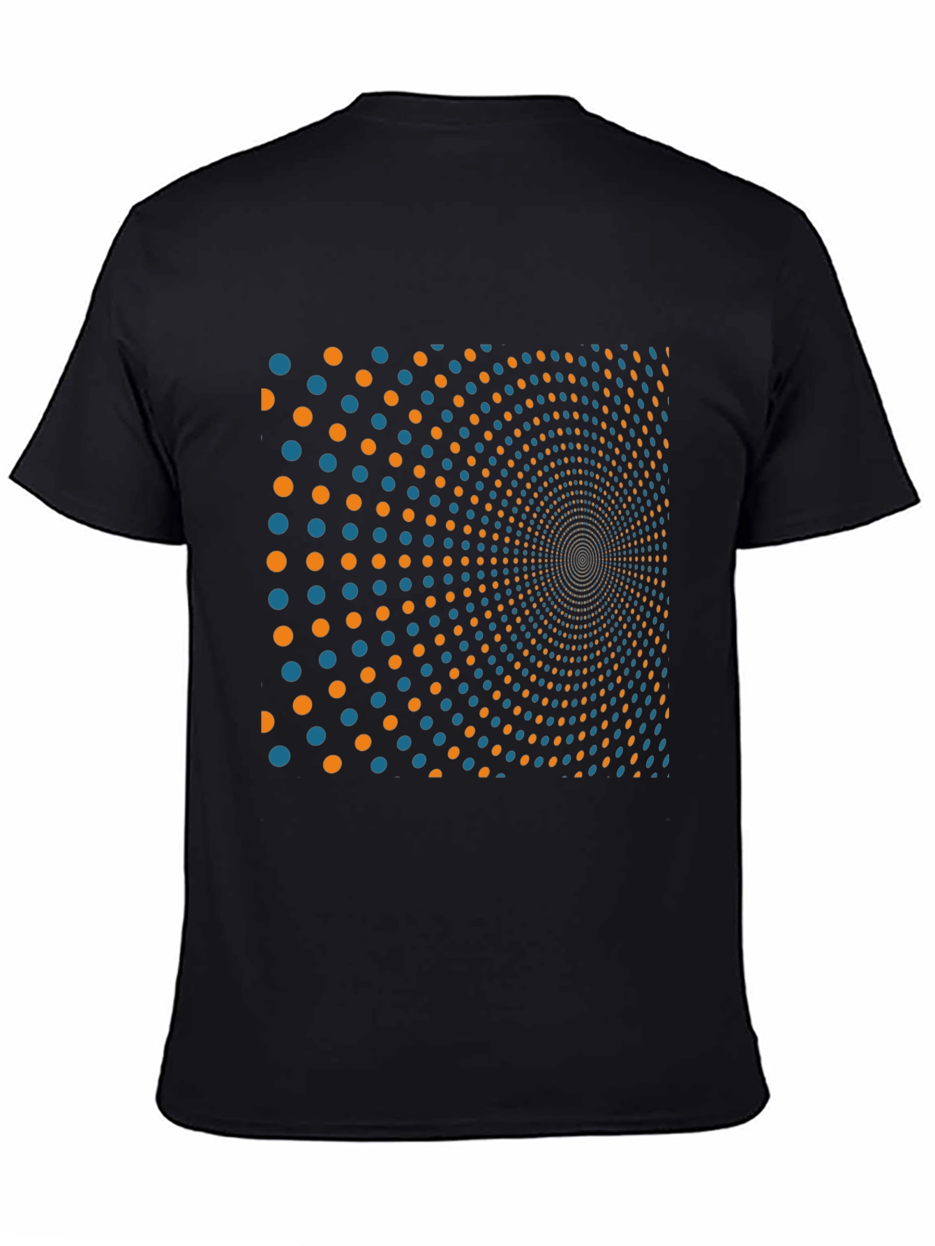 Optical Illusion Dot Pattern Black T-Shirt
