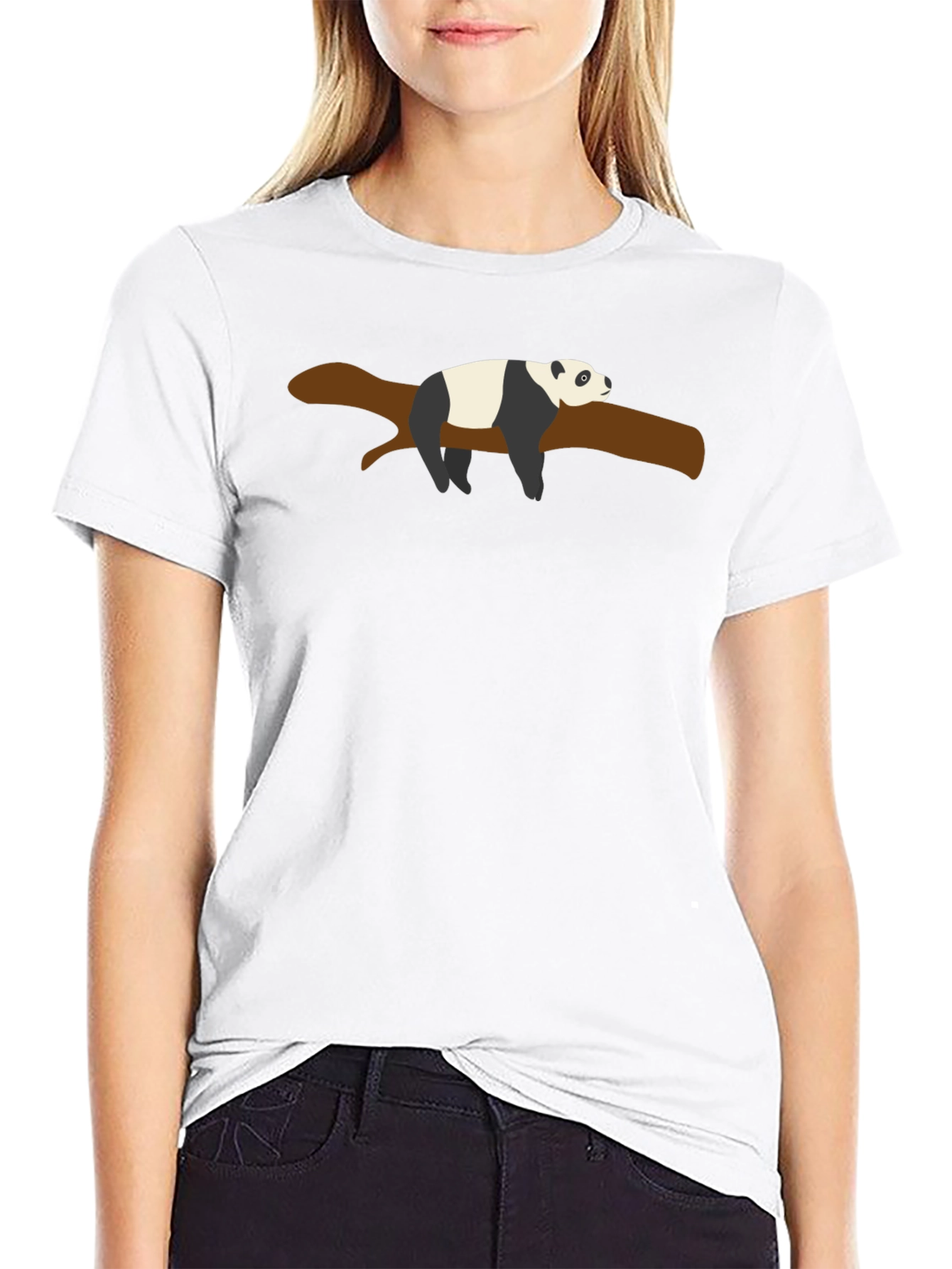 Lazy Panda Branch Black T-Shirt