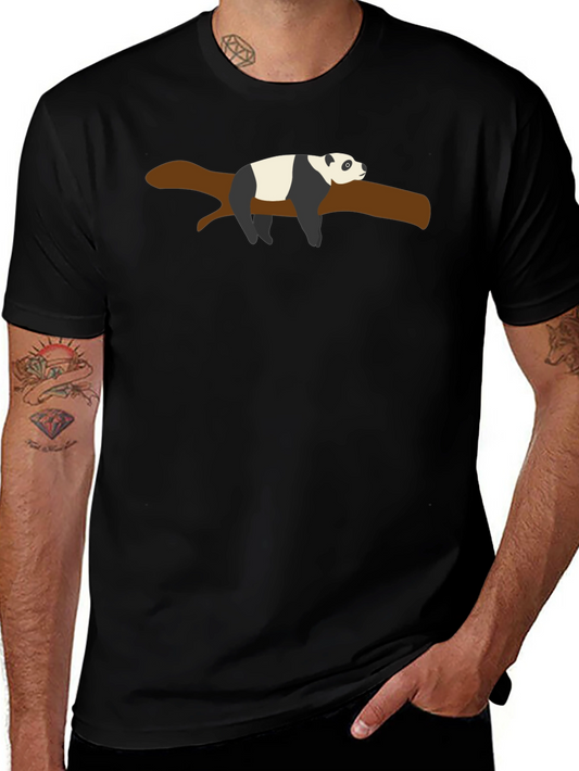 Lazy Panda Branch Black T-Shirt