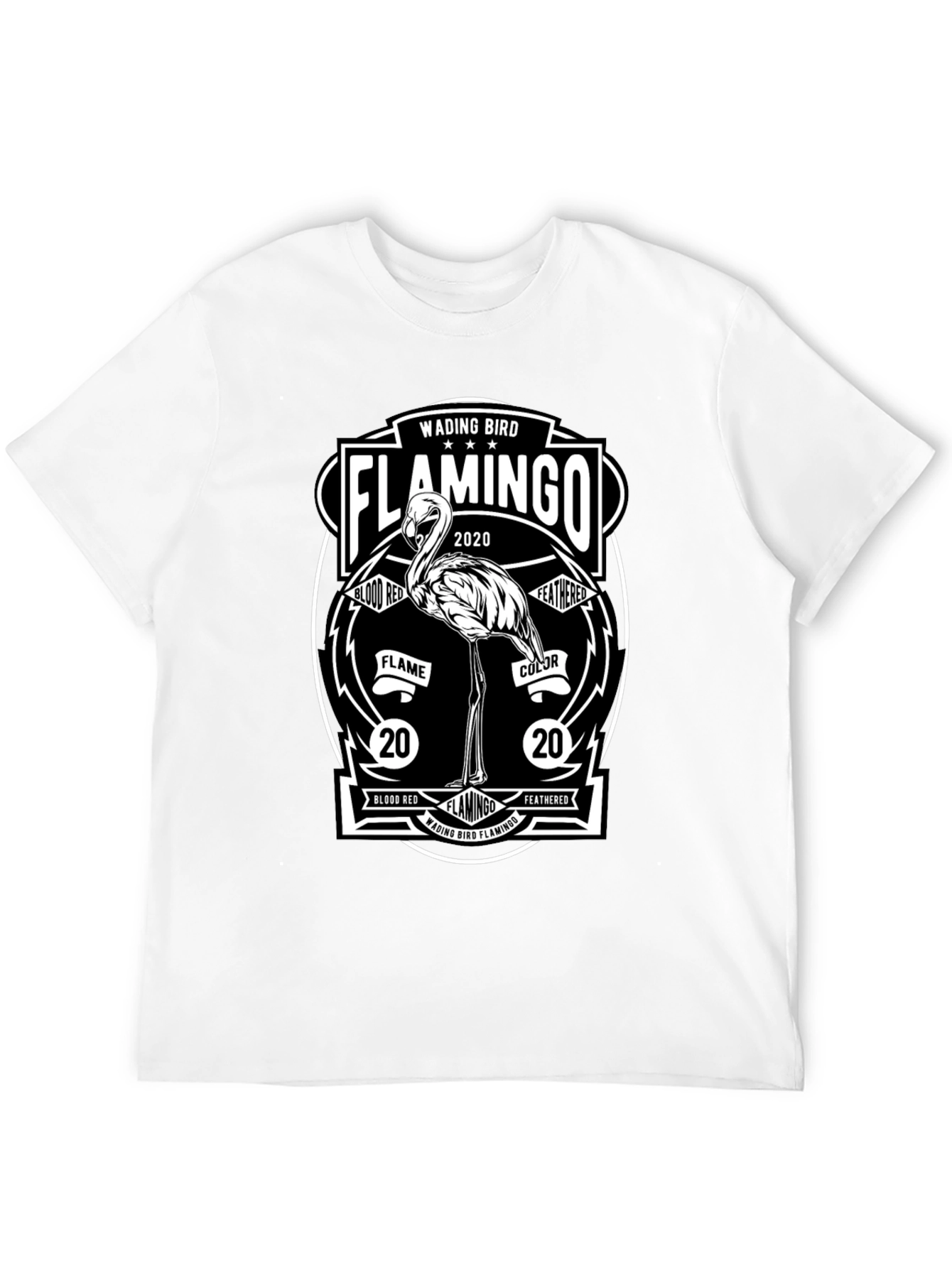Black Flamingo Graphic T-Shirt - Wading Bird Tee