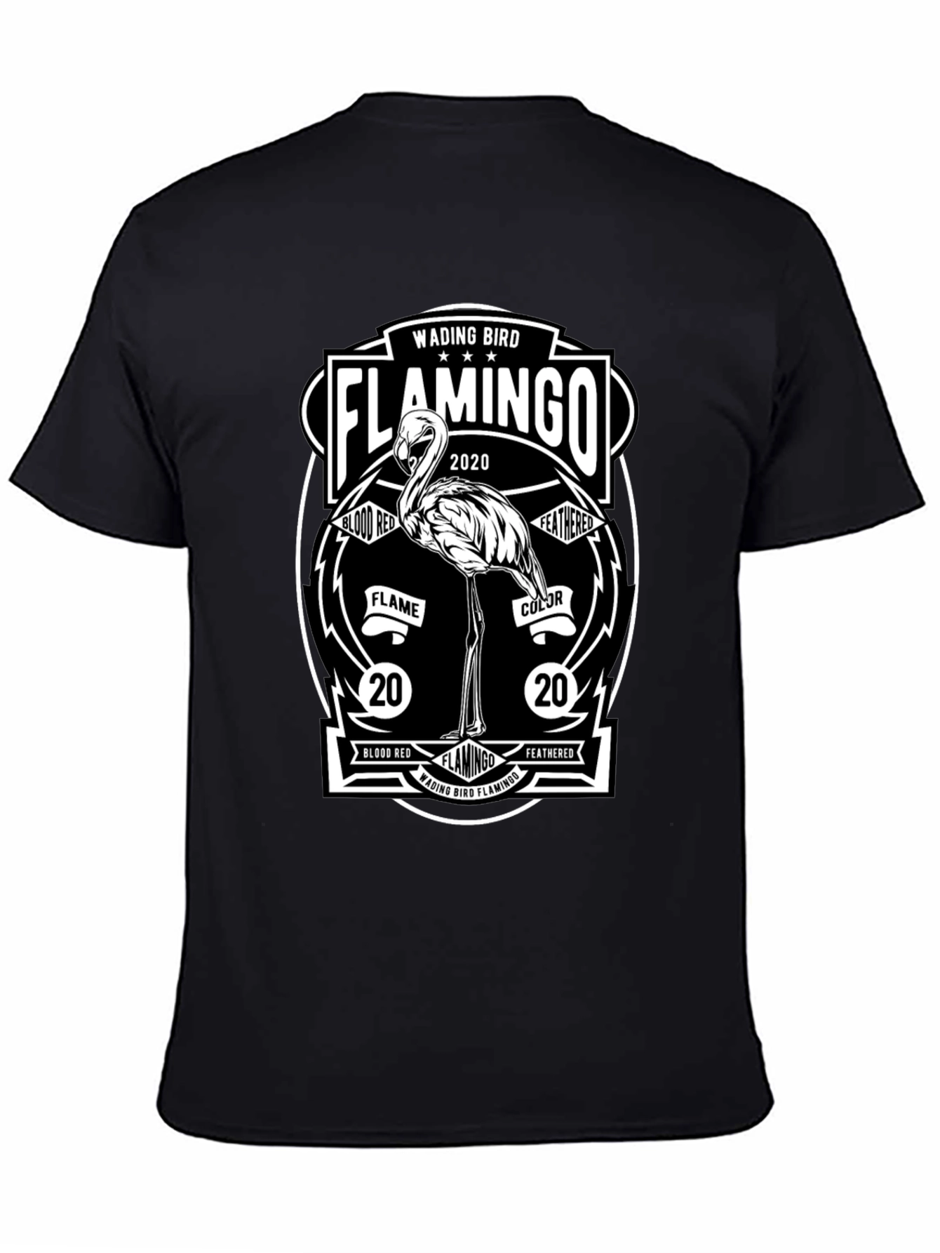 Black Flamingo Graphic T-Shirt - Wading Bird Tee