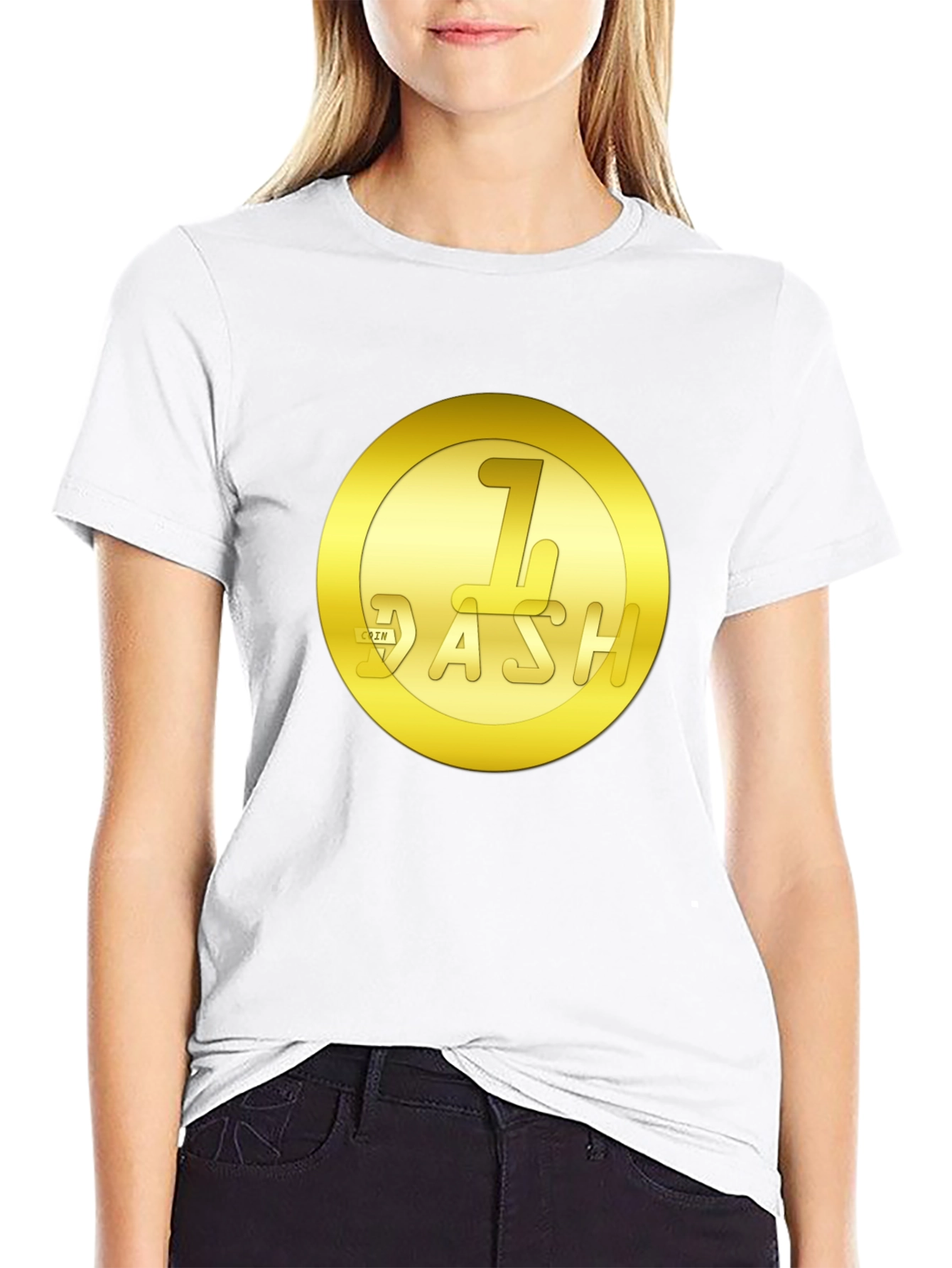 1 Dash Coin Graphic T-Shirt - Black