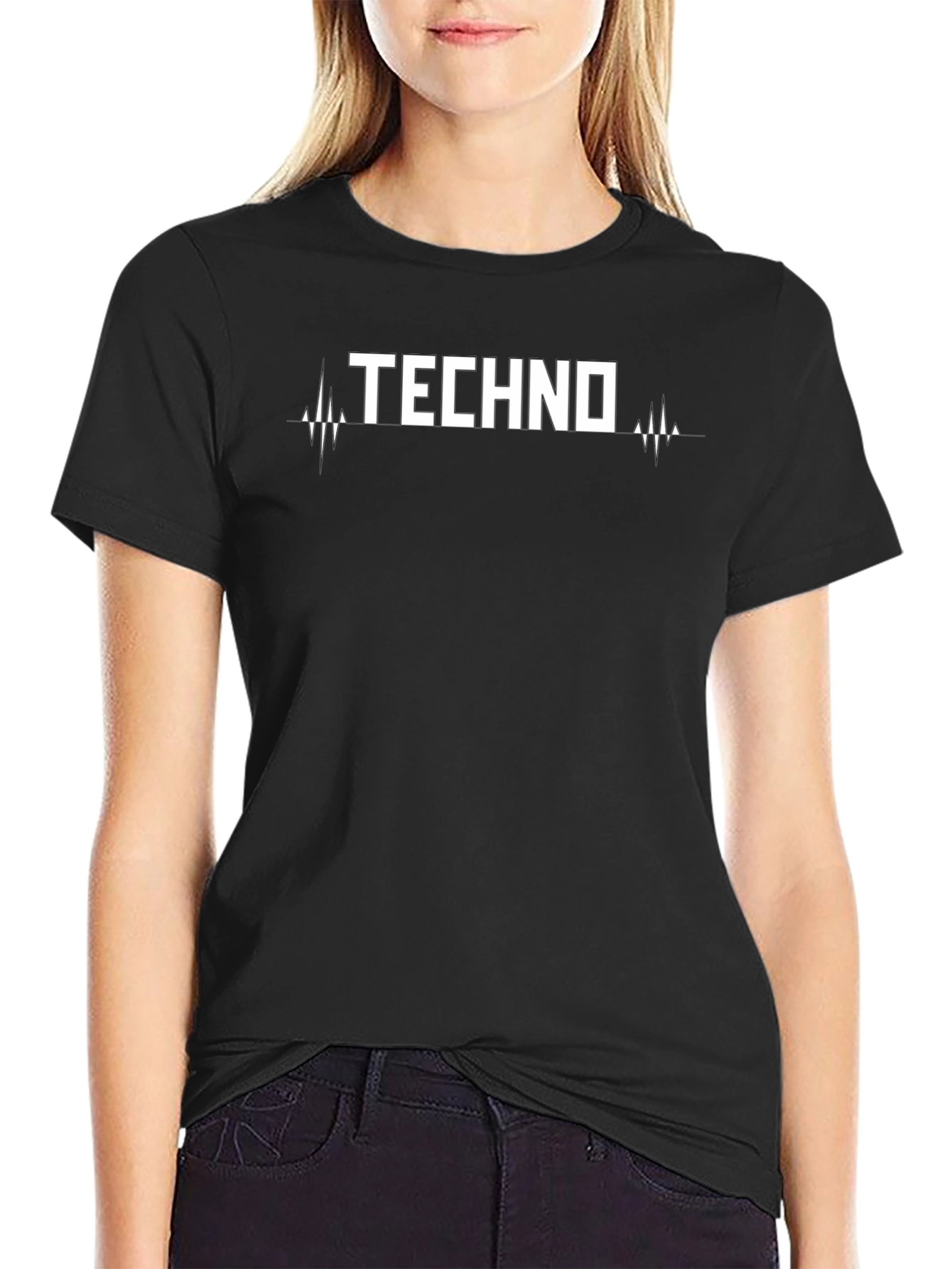 Techno Graphic Print Crew Neck T-Shirt