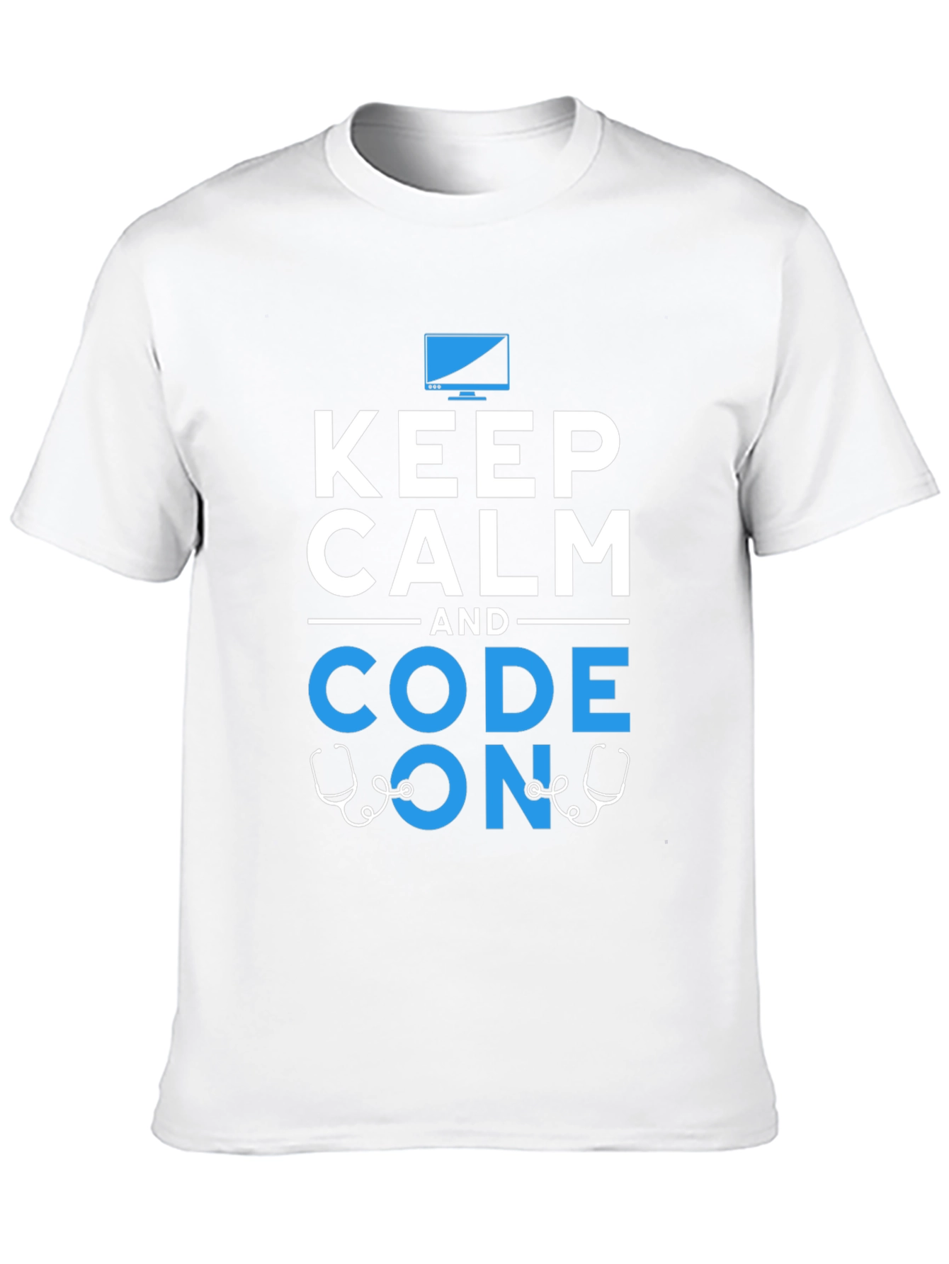 Keep Calm Code On Graphic T-Shirt Programmer Coder