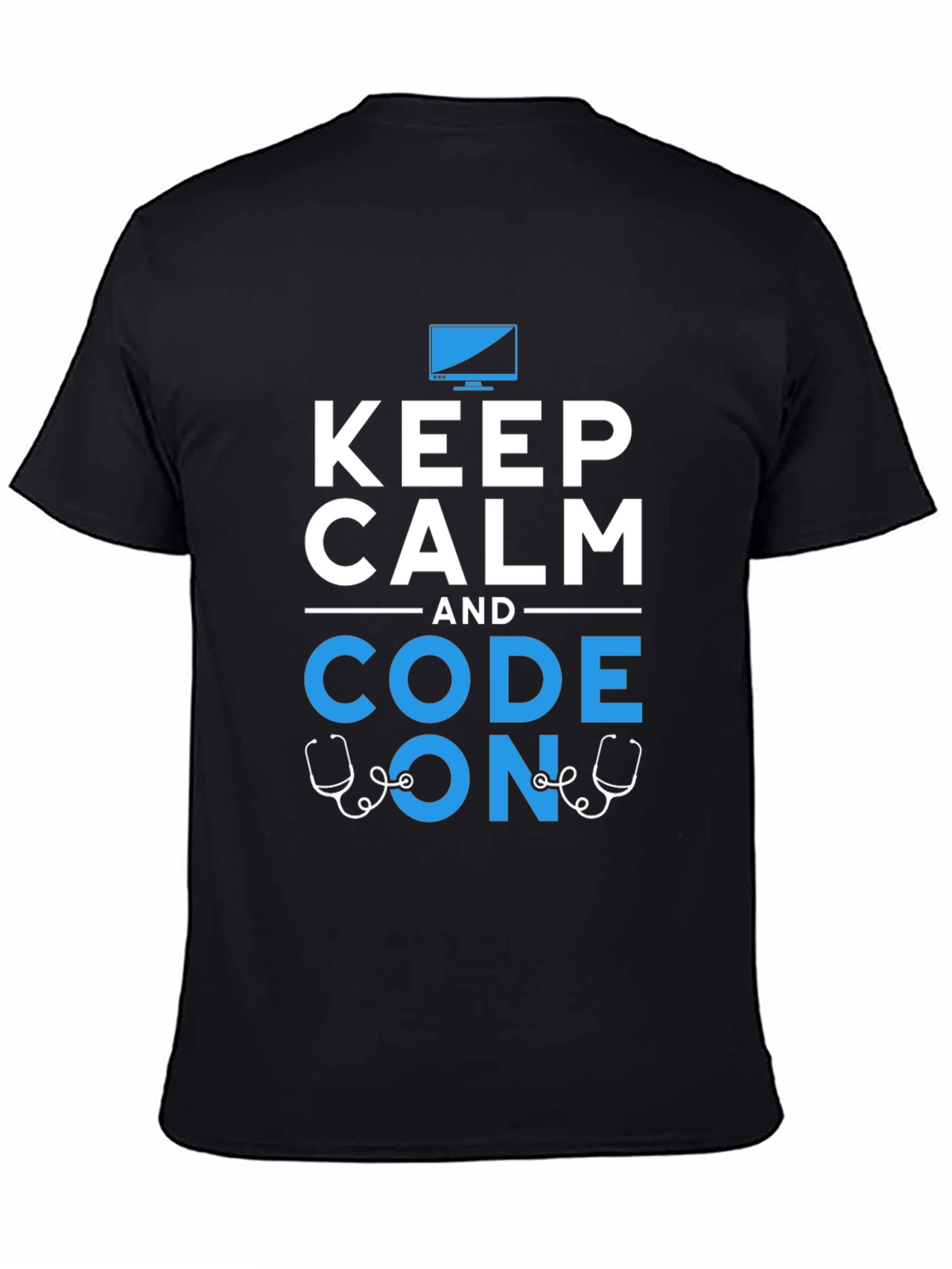 Keep Calm Code On Graphic T-Shirt Programmer Coder