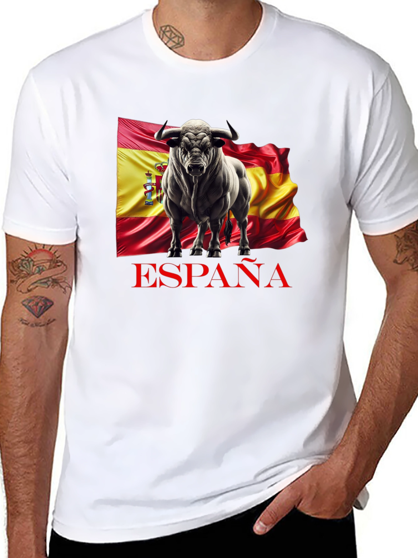 España Bull Graphic Tee - Black Cotton T-Shirt