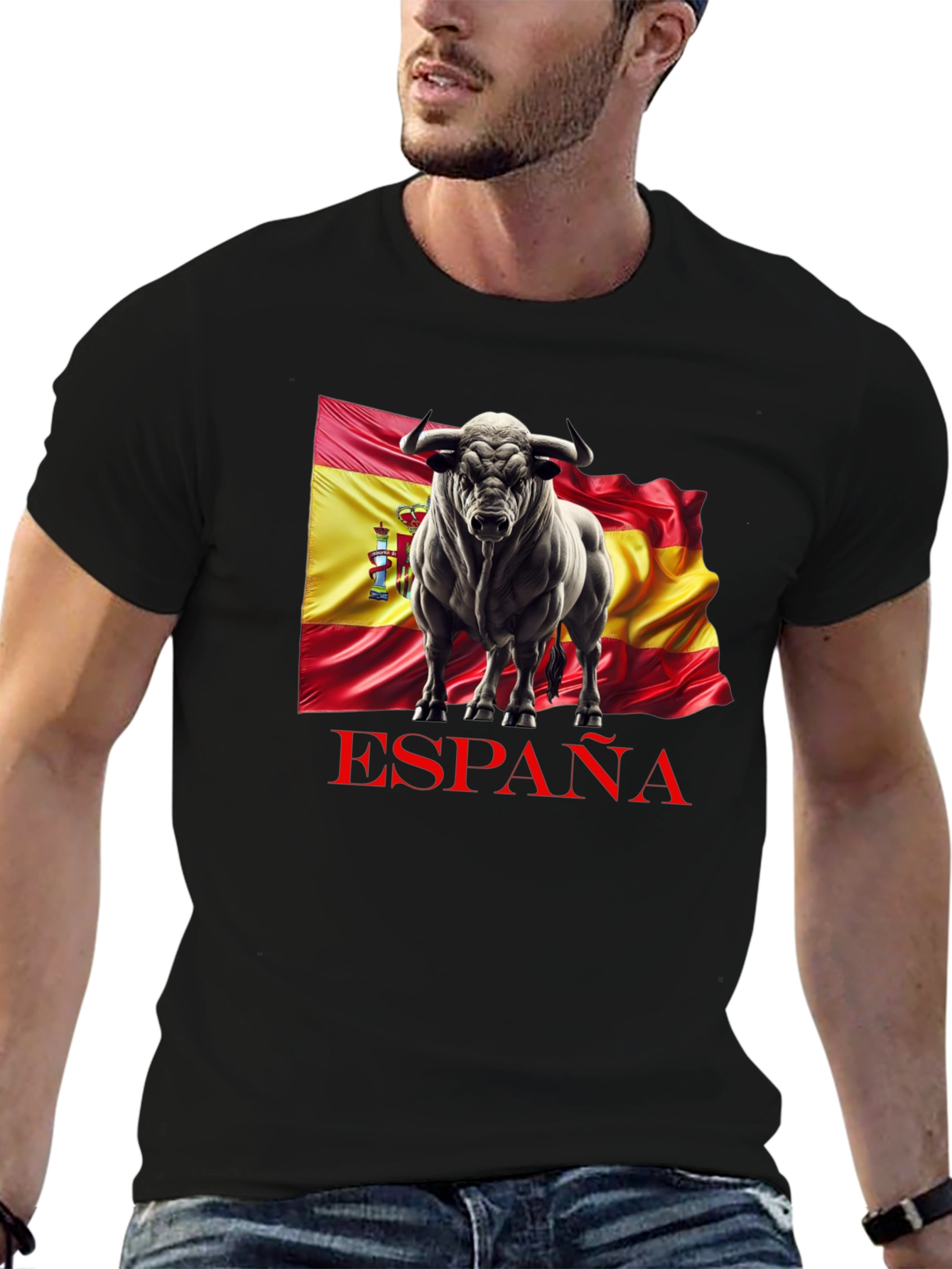 España Bull Graphic Tee - Black Cotton T-Shirt