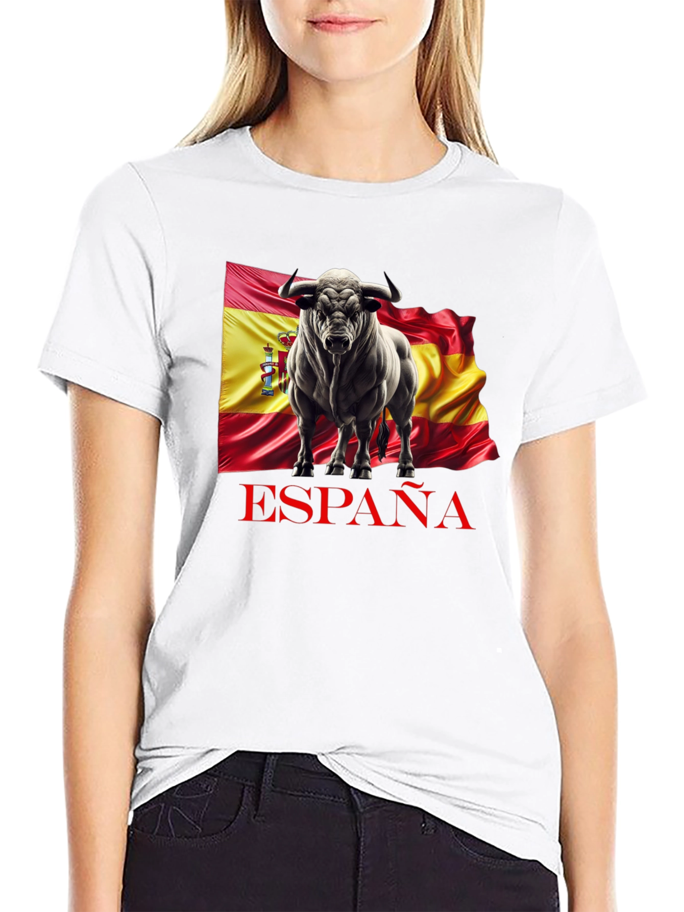 España Bull Graphic Tee - Black Cotton T-Shirt