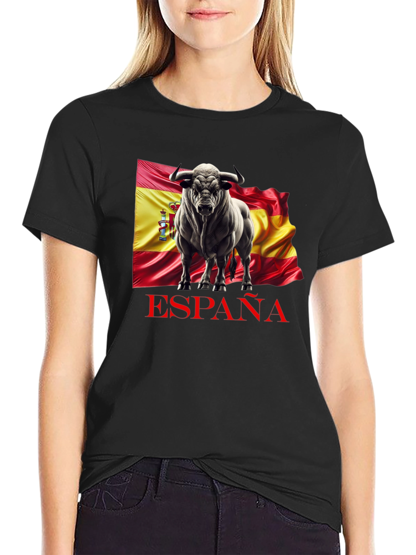 España Bull Graphic Tee - Black Cotton T-Shirt