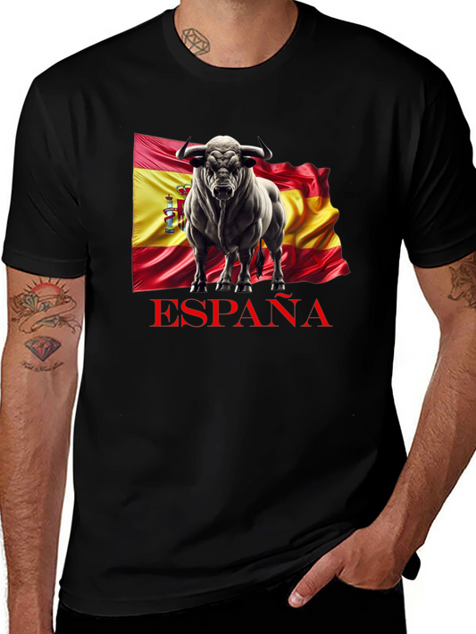 España Bull Graphic Tee - Black Cotton T-Shirt