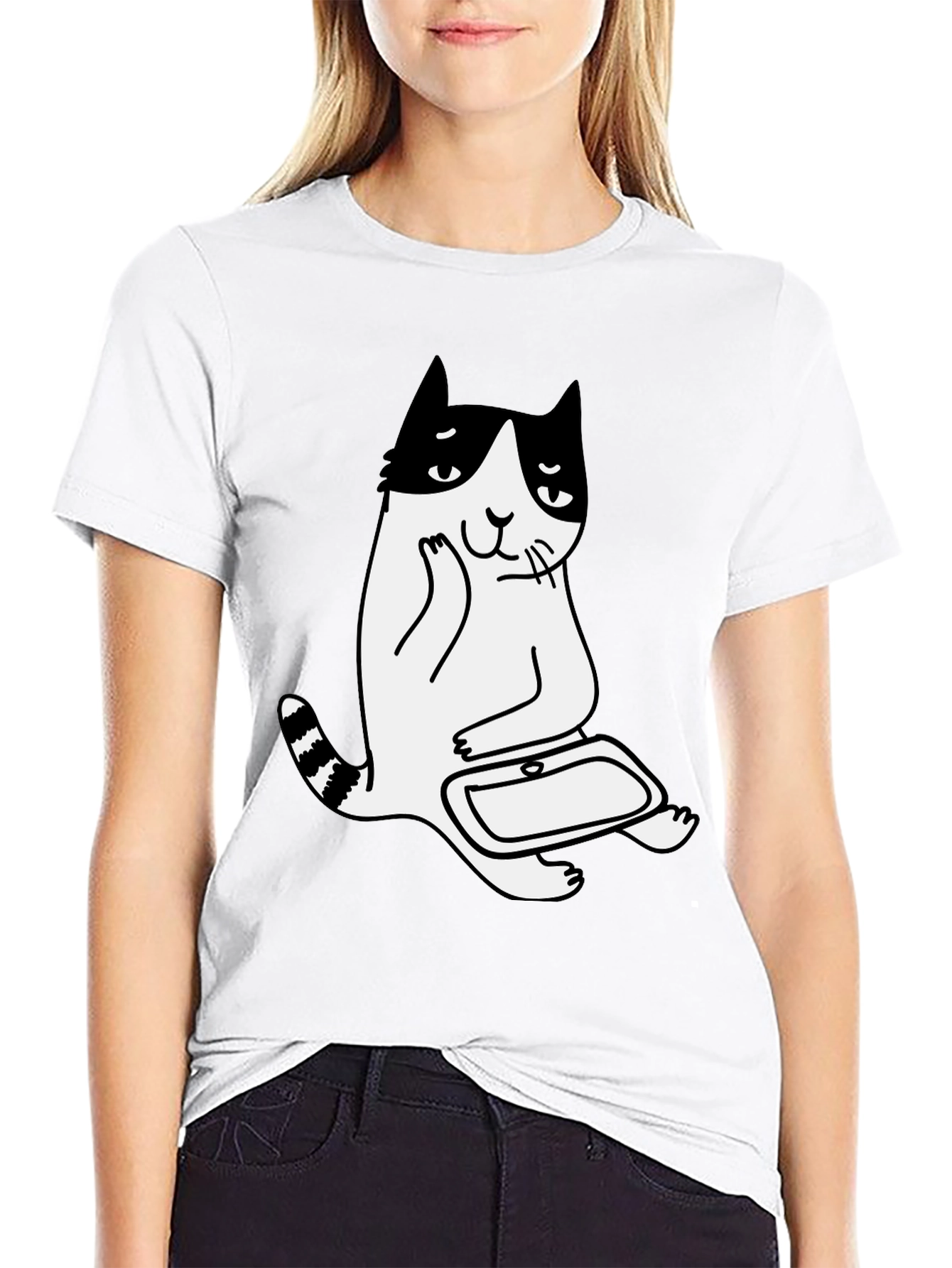 Cool Cat T-Shirt - Black Cotton Graphic Tee