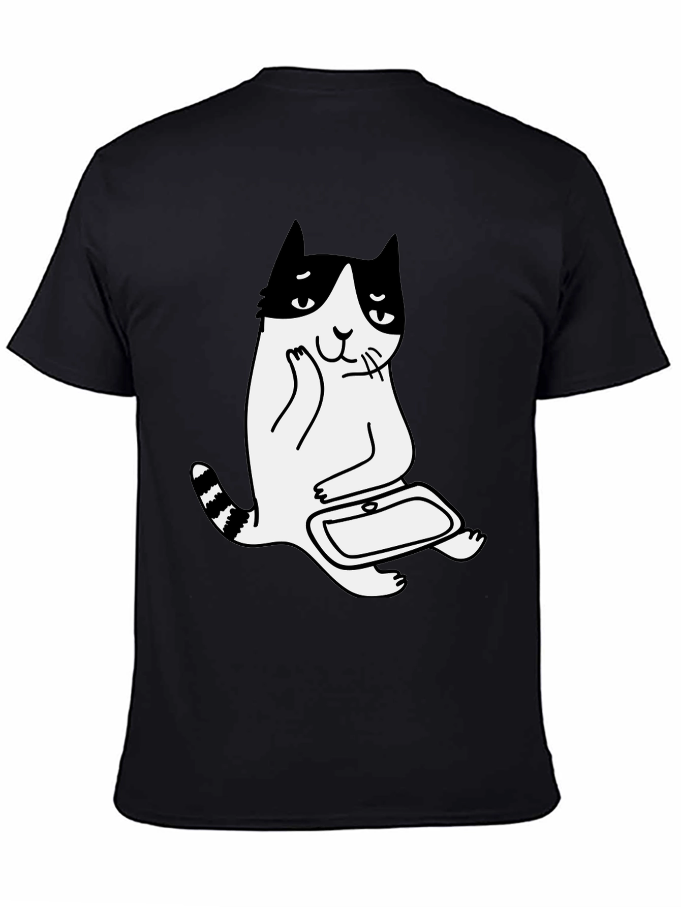 Cool Cat T-Shirt - Black Cotton Graphic Tee