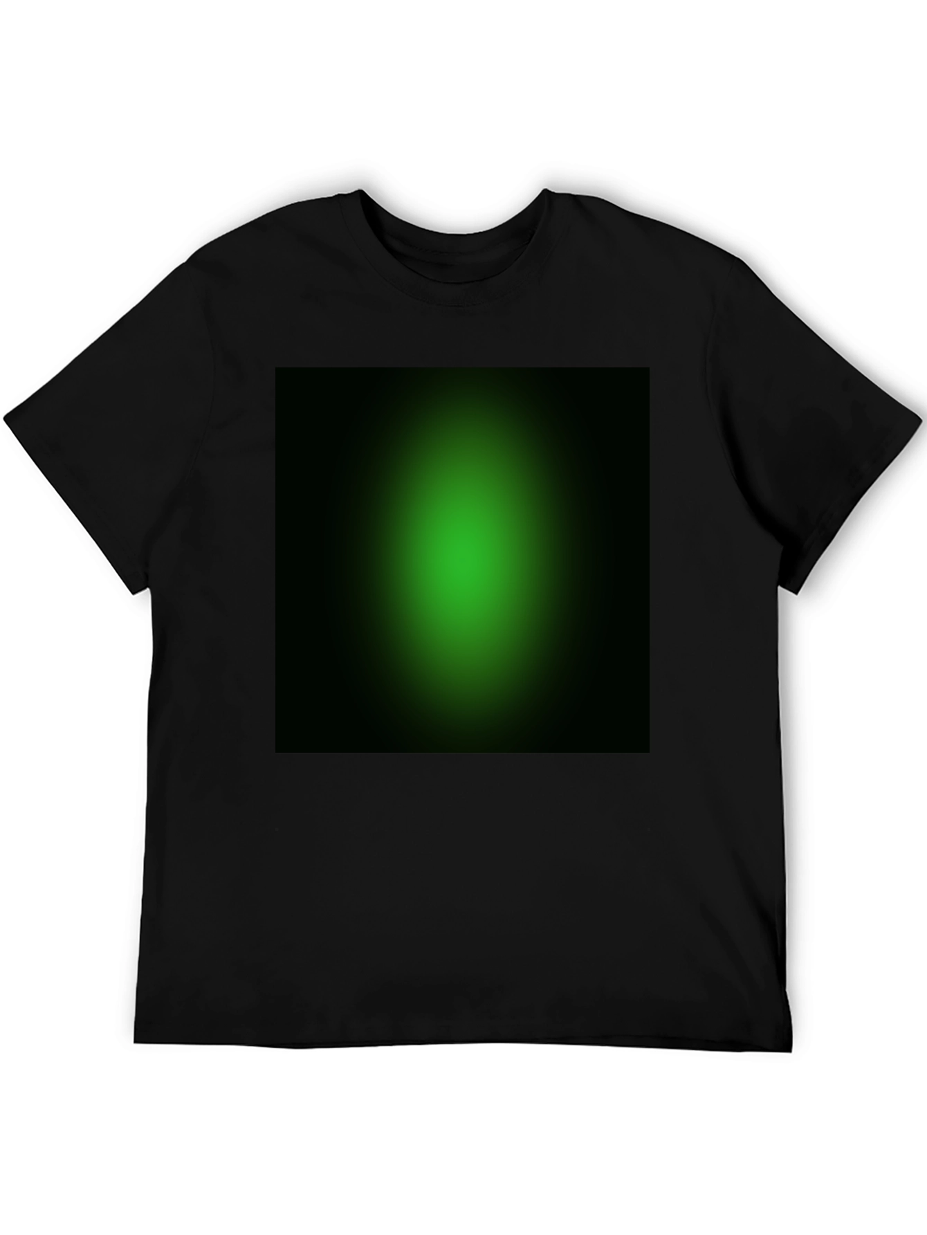 Mens Black T-Shirt with Green Gradient Design