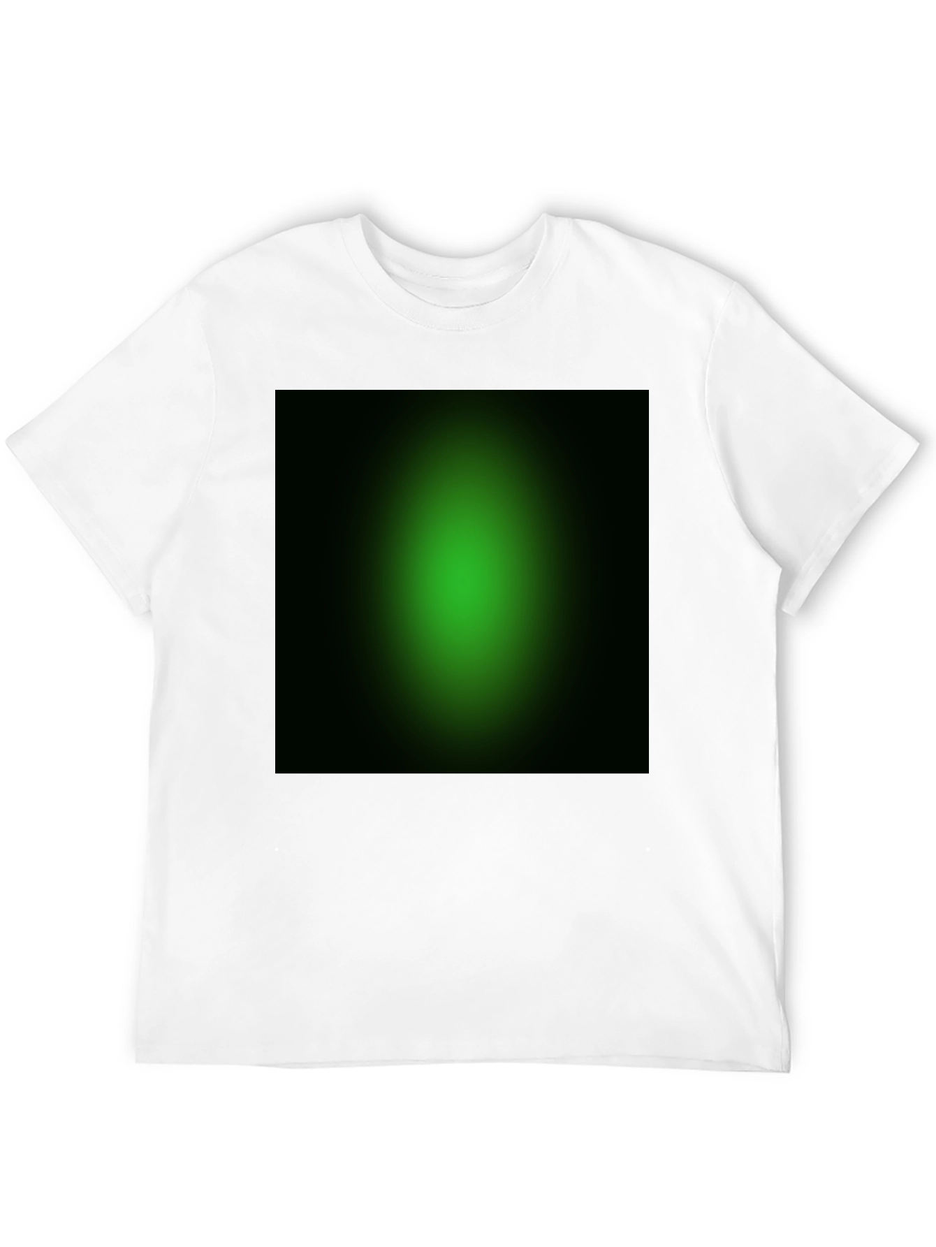 Mens Black T-Shirt with Green Gradient Design