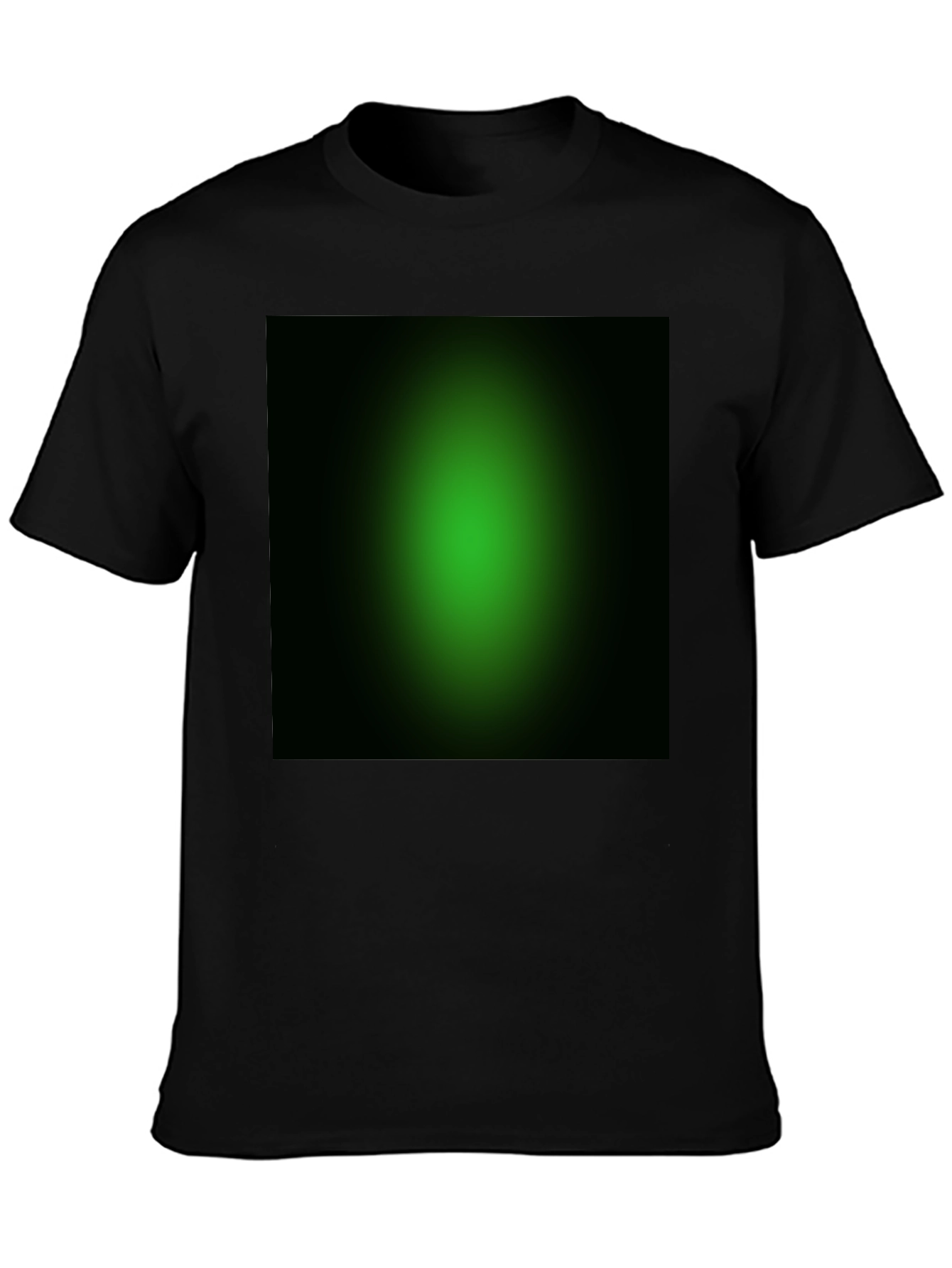 Mens Black T-Shirt with Green Gradient Design