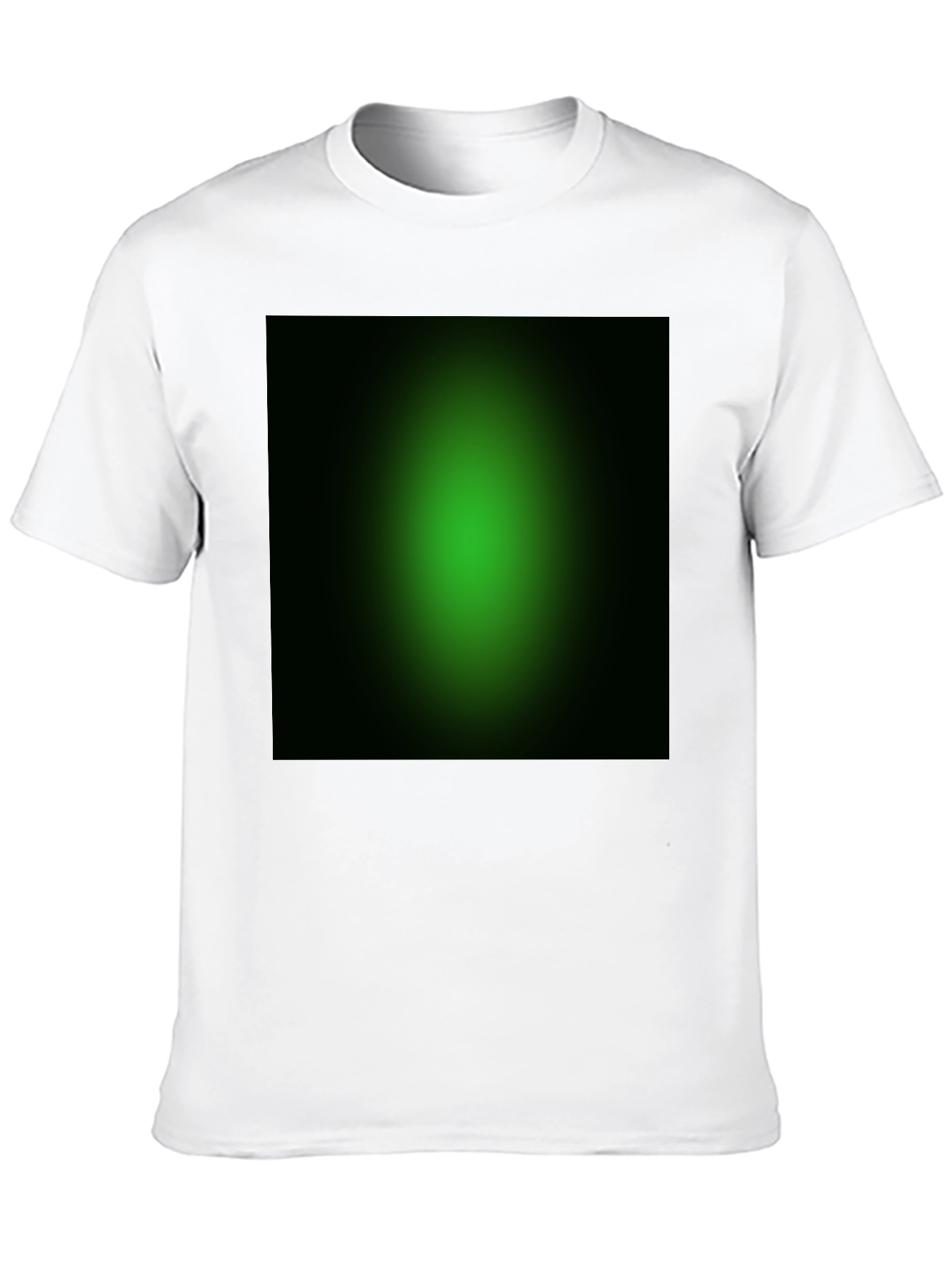 Mens Black T-Shirt with Green Gradient Design