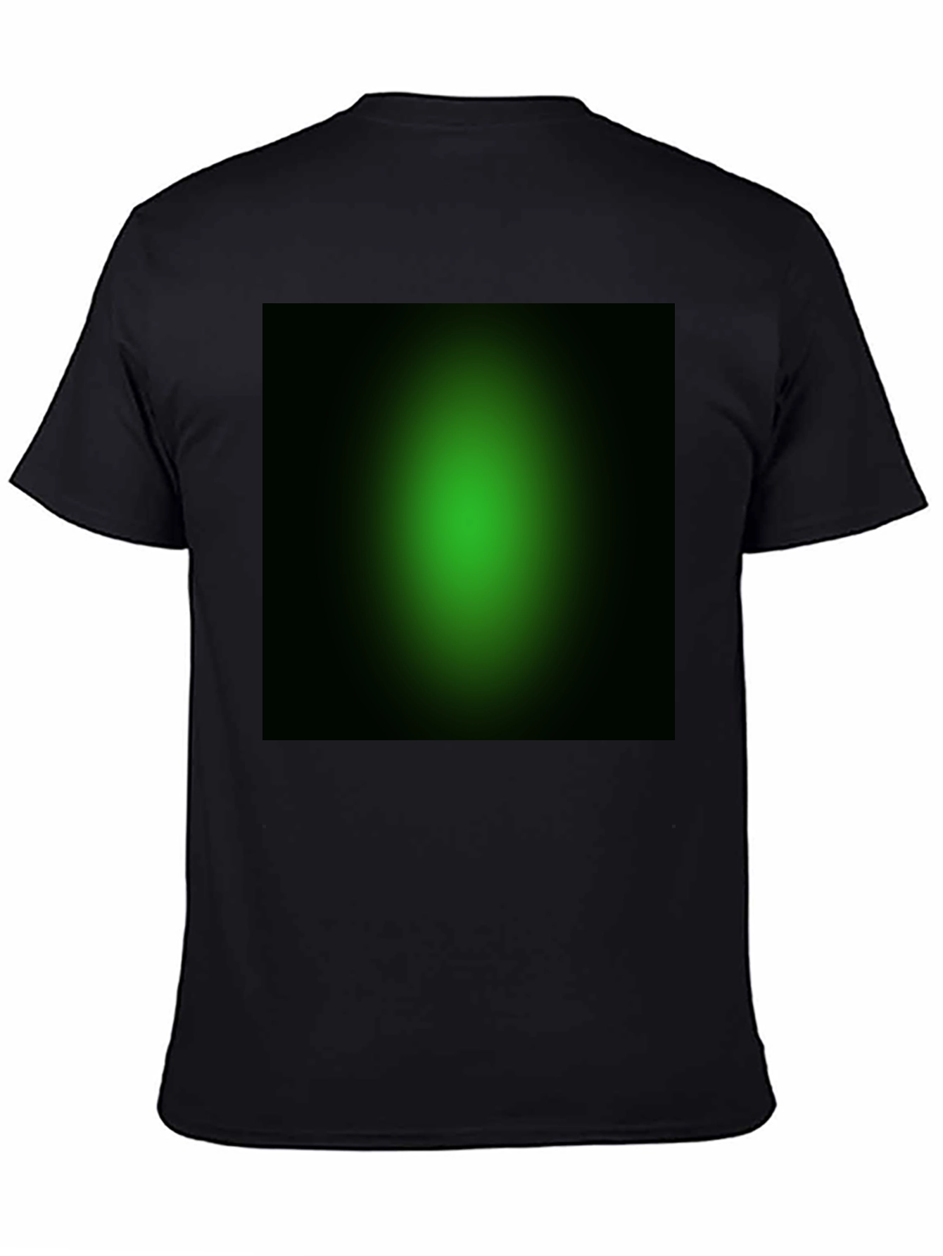 Mens Black T-Shirt with Green Gradient Design