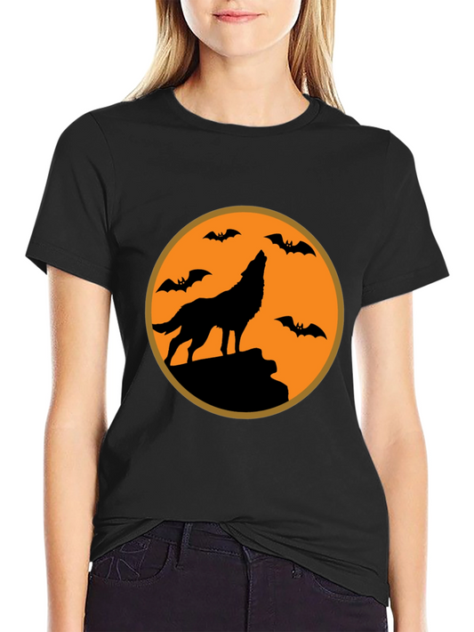 Halloween Wolf T-Shirt - Spooky Season Tee