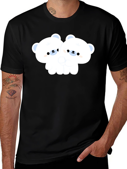 Cute Bear Hug Black T-Shirt