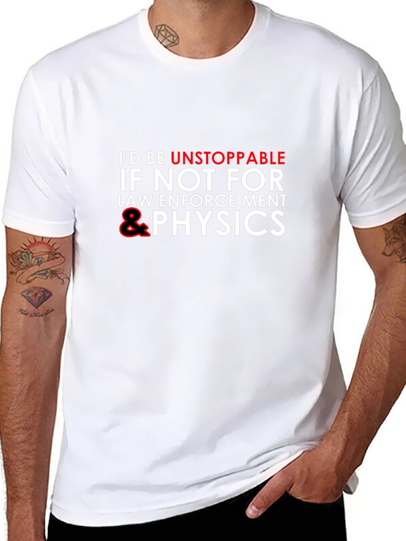 Unstoppable Physics Mens T-Shirt Funny Science Tee