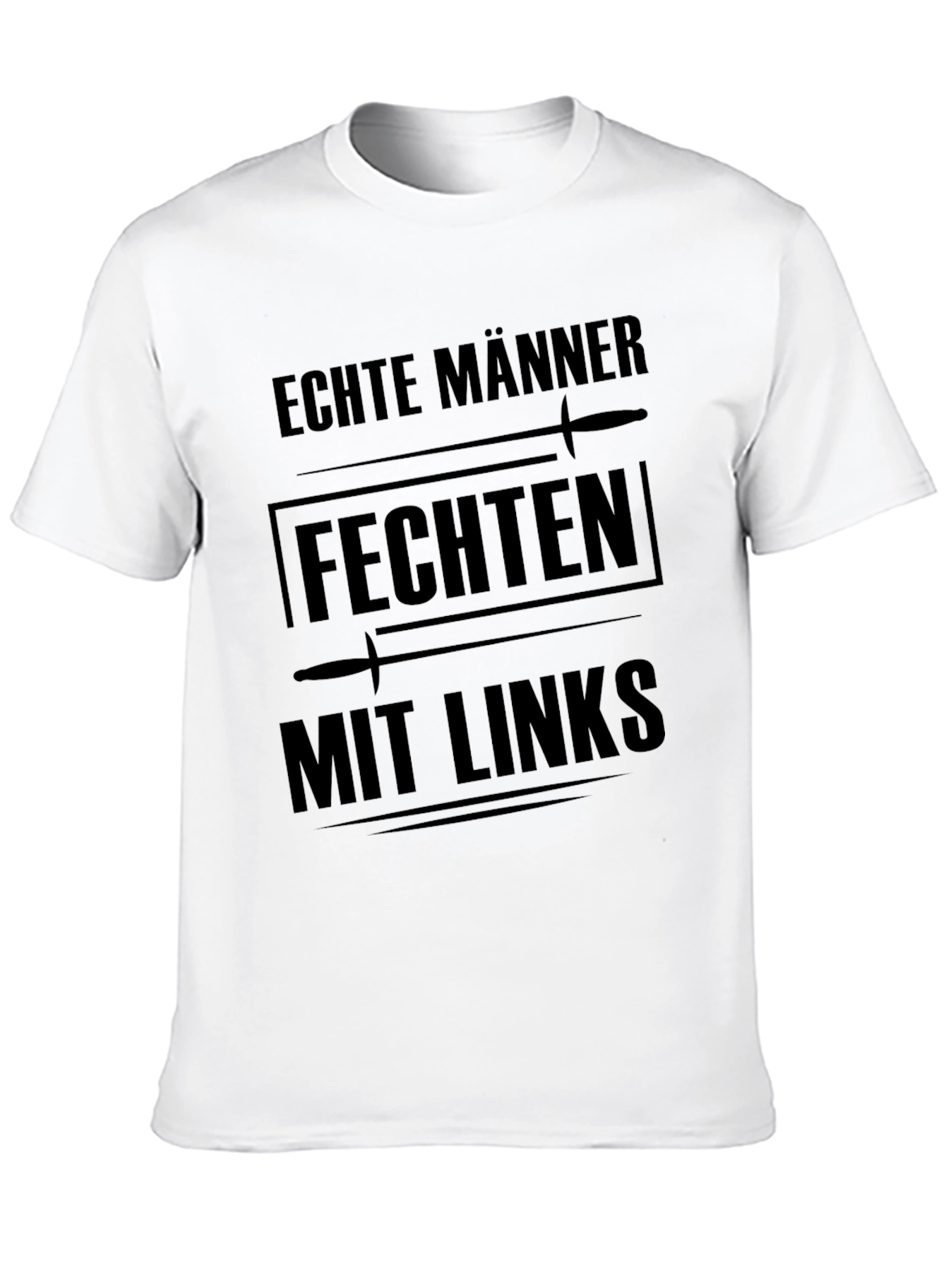 Mens Black T-Shirt with Fencing Graphic