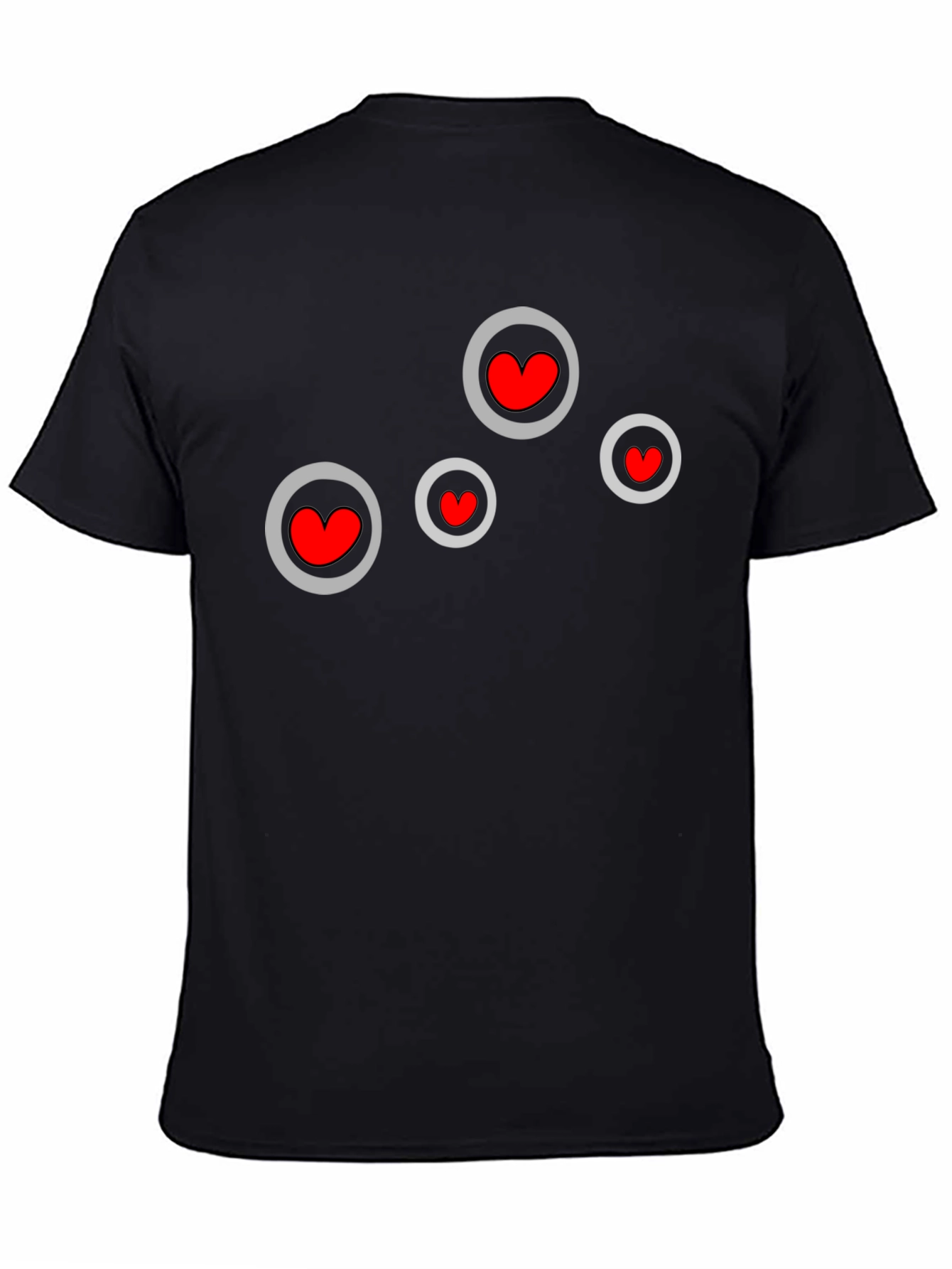 Heart Circles Black T-Shirt