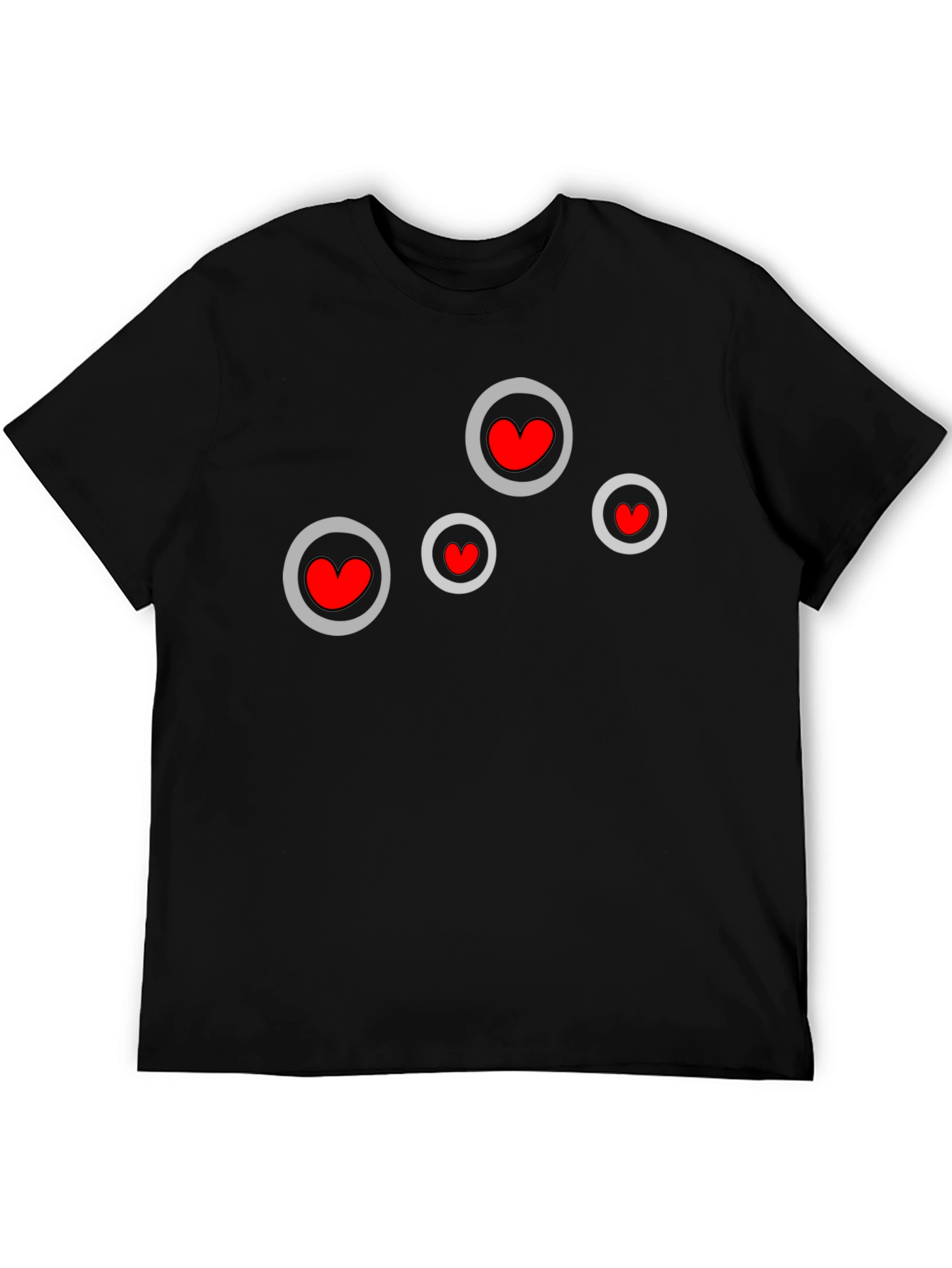 Heart Circles Black T-Shirt