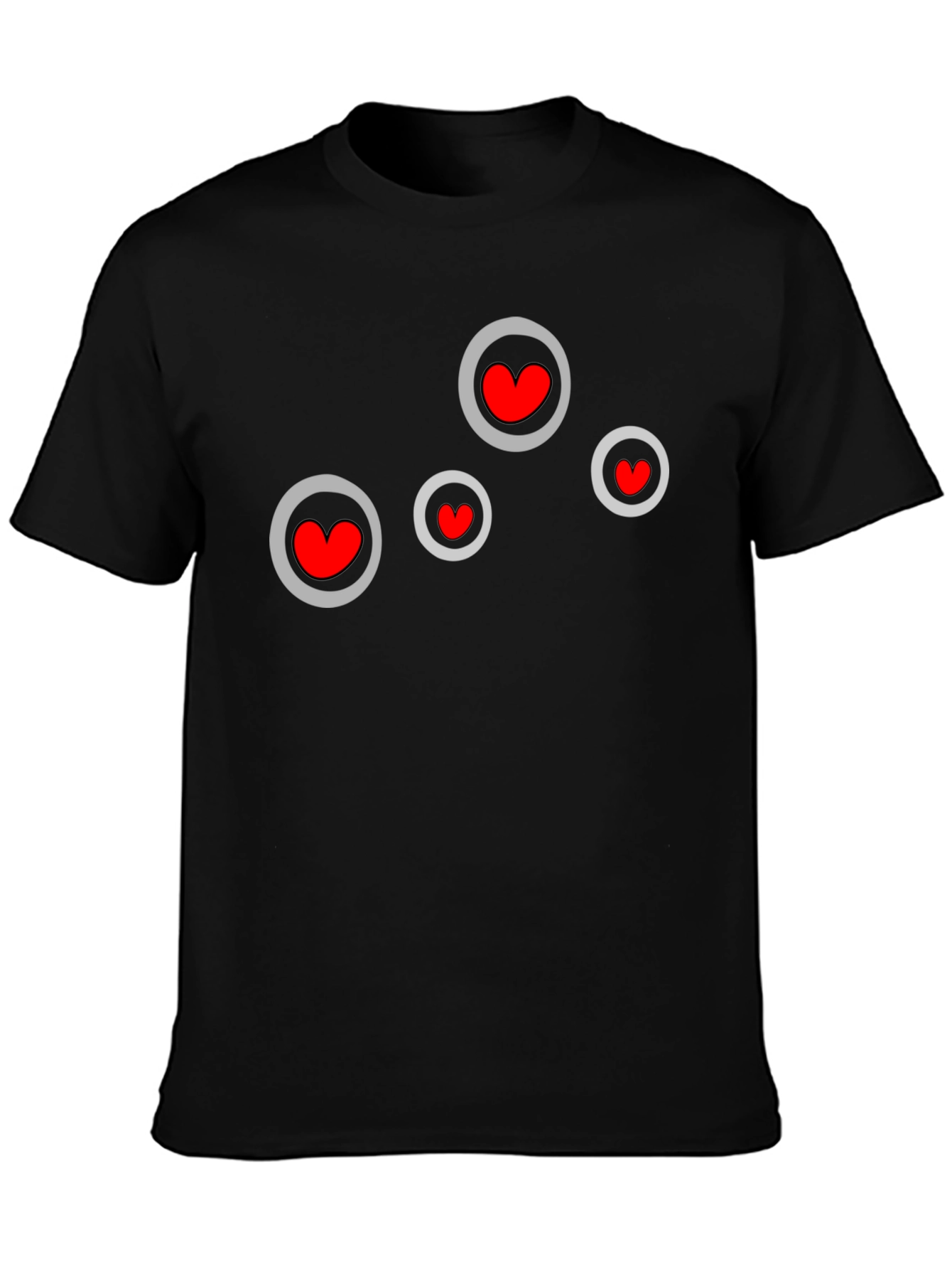 Heart Circles Black T-Shirt