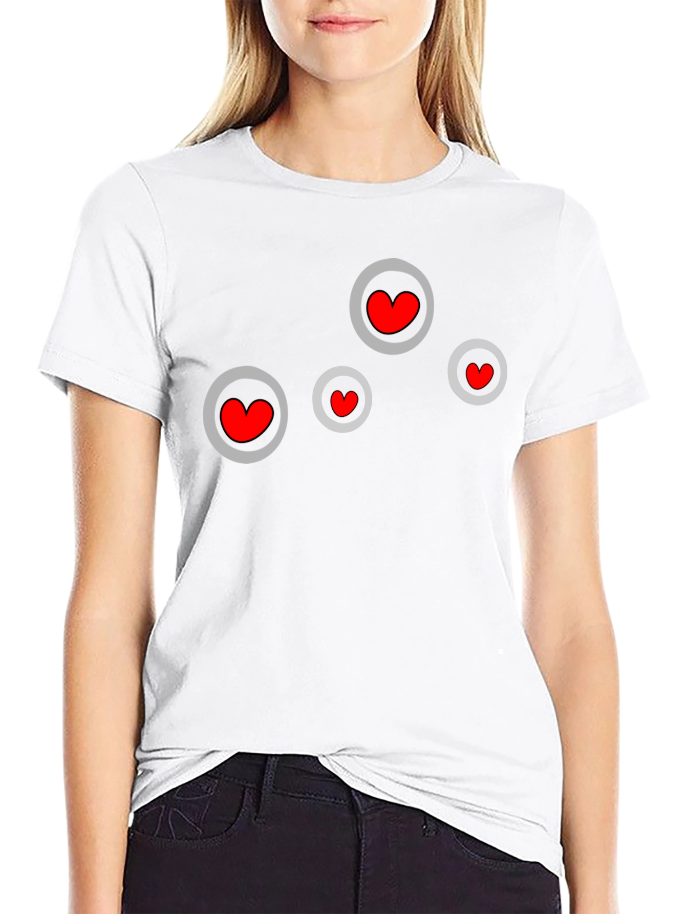 Heart Circles Black T-Shirt