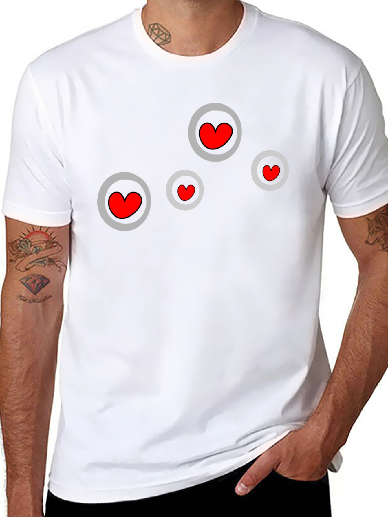 Heart Circles Black T-Shirt