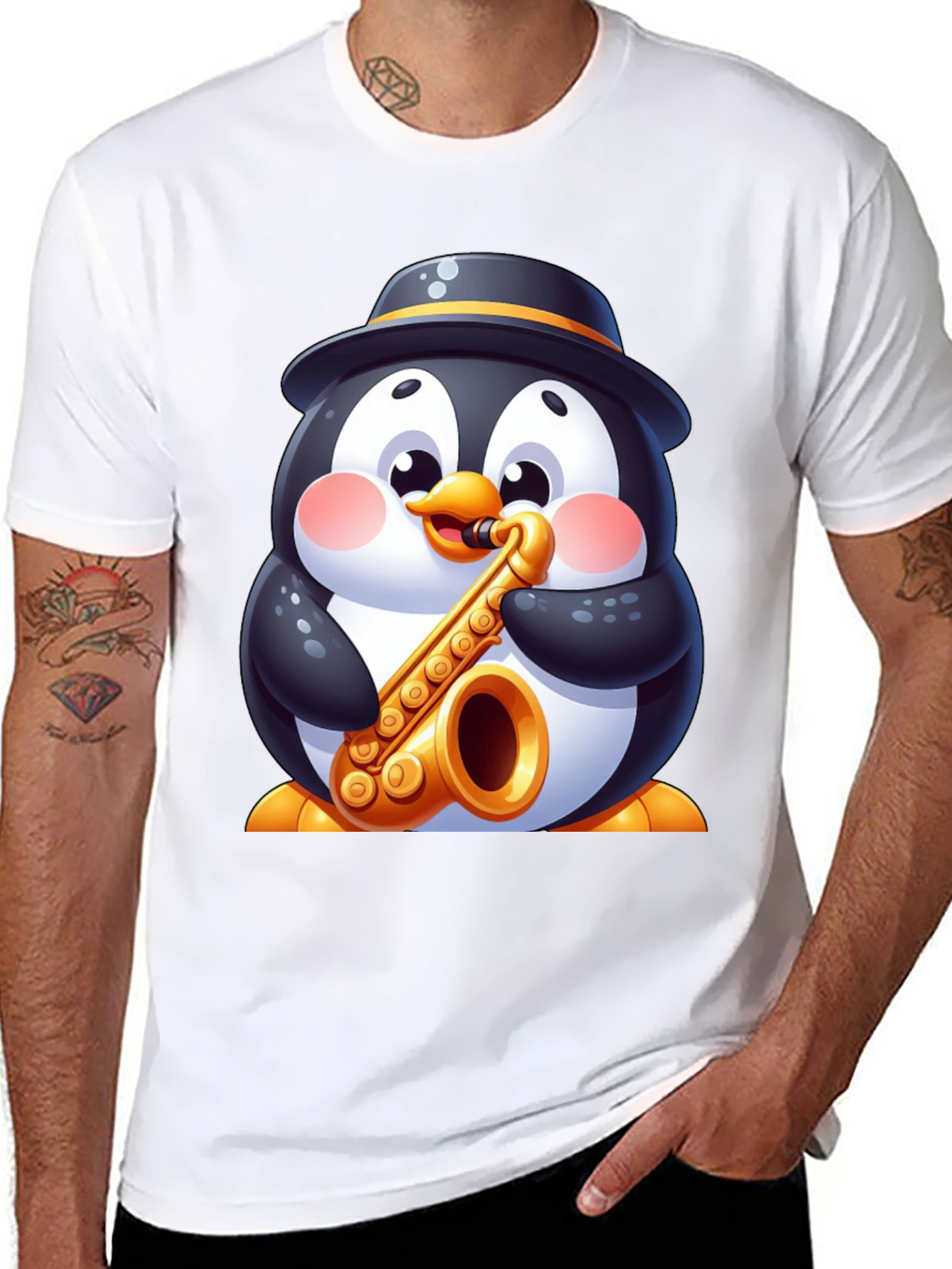 Penguin Sax Player T-Shirt